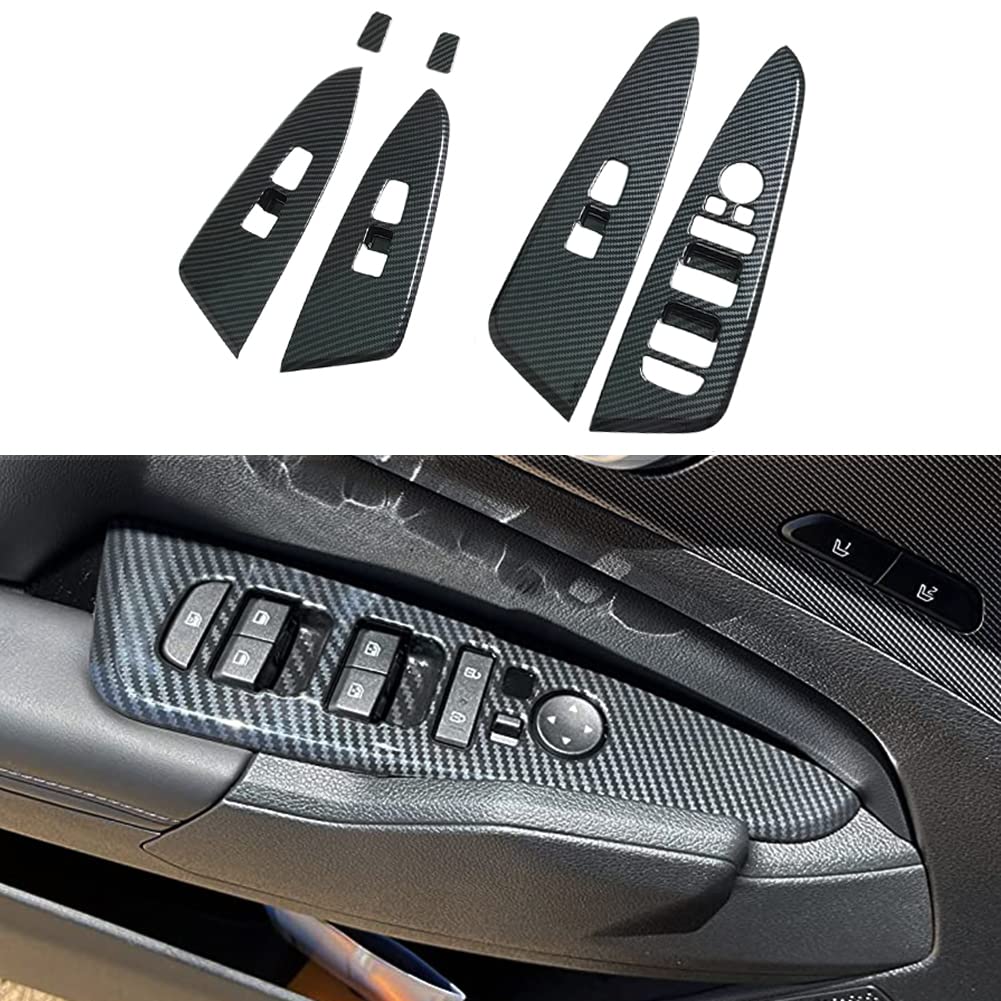 2023-2025 Kia Sportage Door Window Switch Panel Cover - Carbon Fiber Style Door Lock Control Button Trim | Compatible Accessories for Enhanced Interior Protection & Style Upgrade | Perfect for Daily Commute & Road Trips