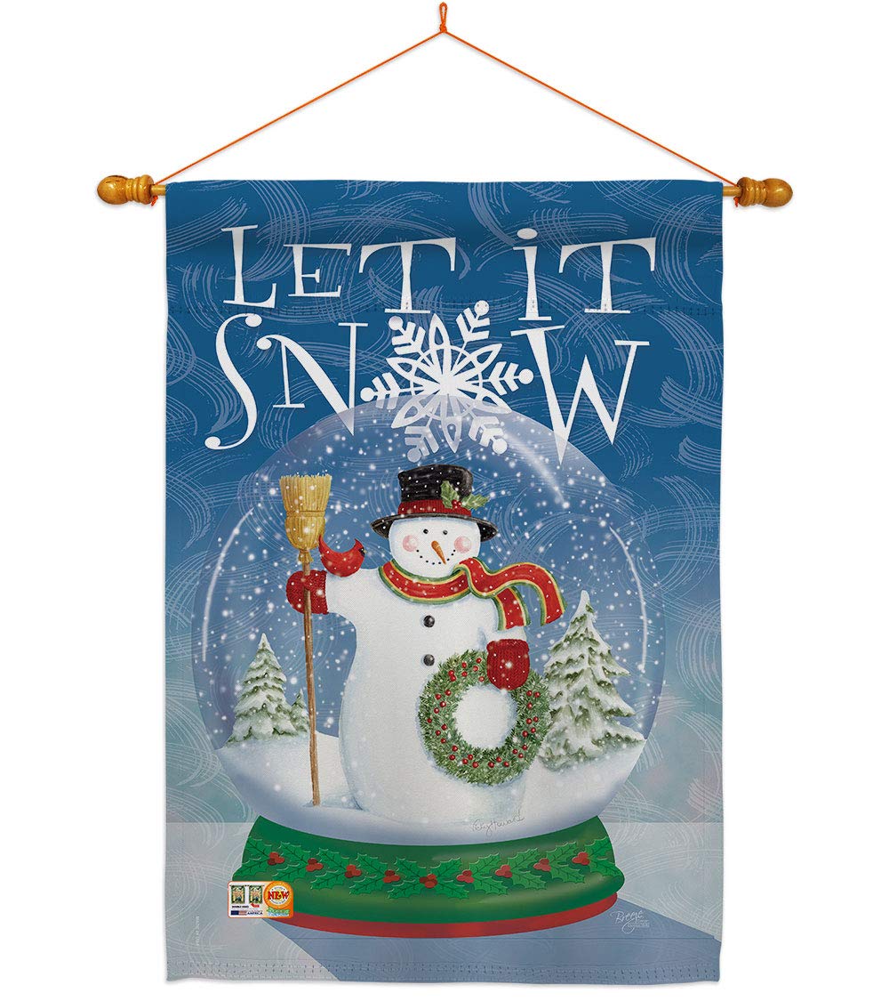 Snowman Snow Globe Christmas Flag Set - 28