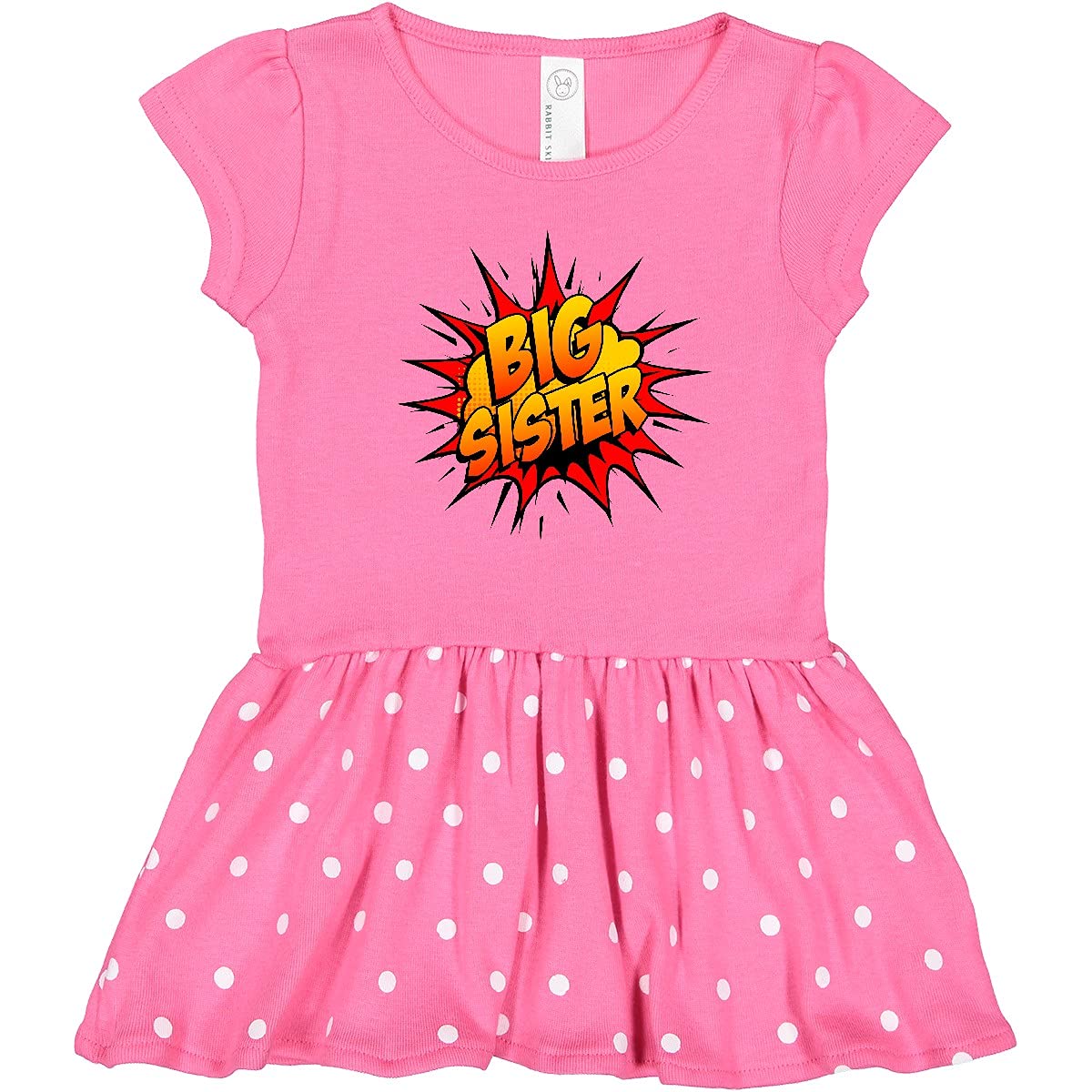 Inktastic Big Sister Super Hero Toddler Dress - Cute Superhero Outfit for Toddler Girls - Perfect for Birthday Parties, Family Photos & Everyday Play