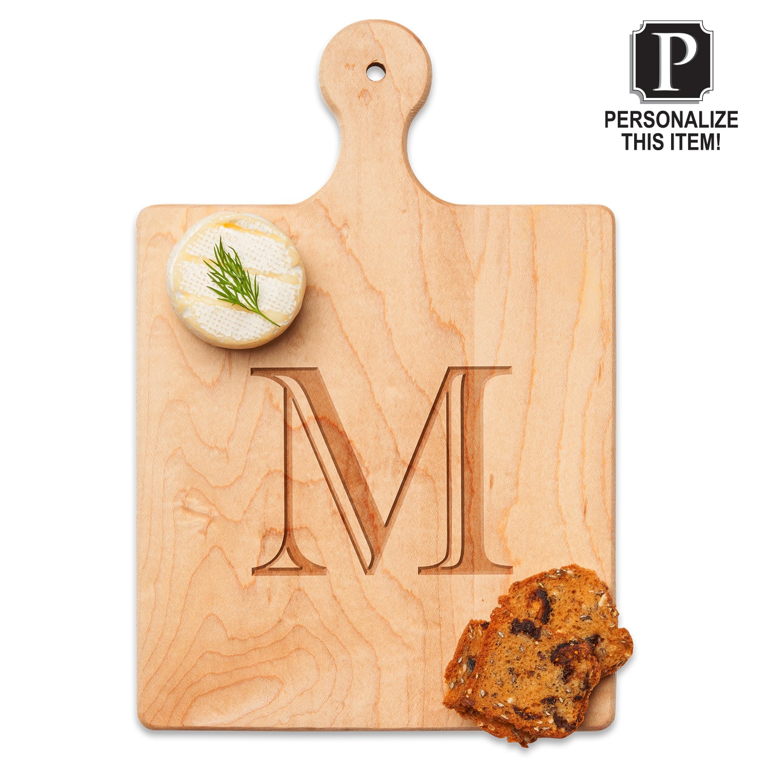 Personalized Artisan Maple Wood Paddle Board with Spreader - Custom Initial Engraving - 9