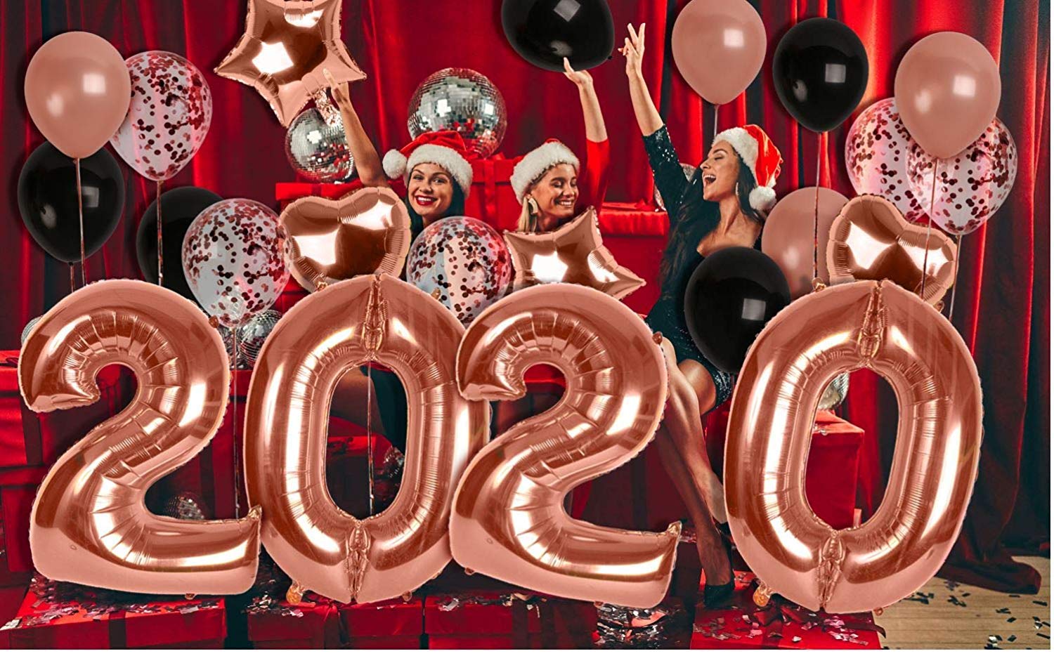 2020 Rose Gold 42-inch Large Foil Number Balloons for New Year Party Decorations - Perfect for NYE Countdown, Birthday Celebrations, and Festive Event Decor (Rose Gold)