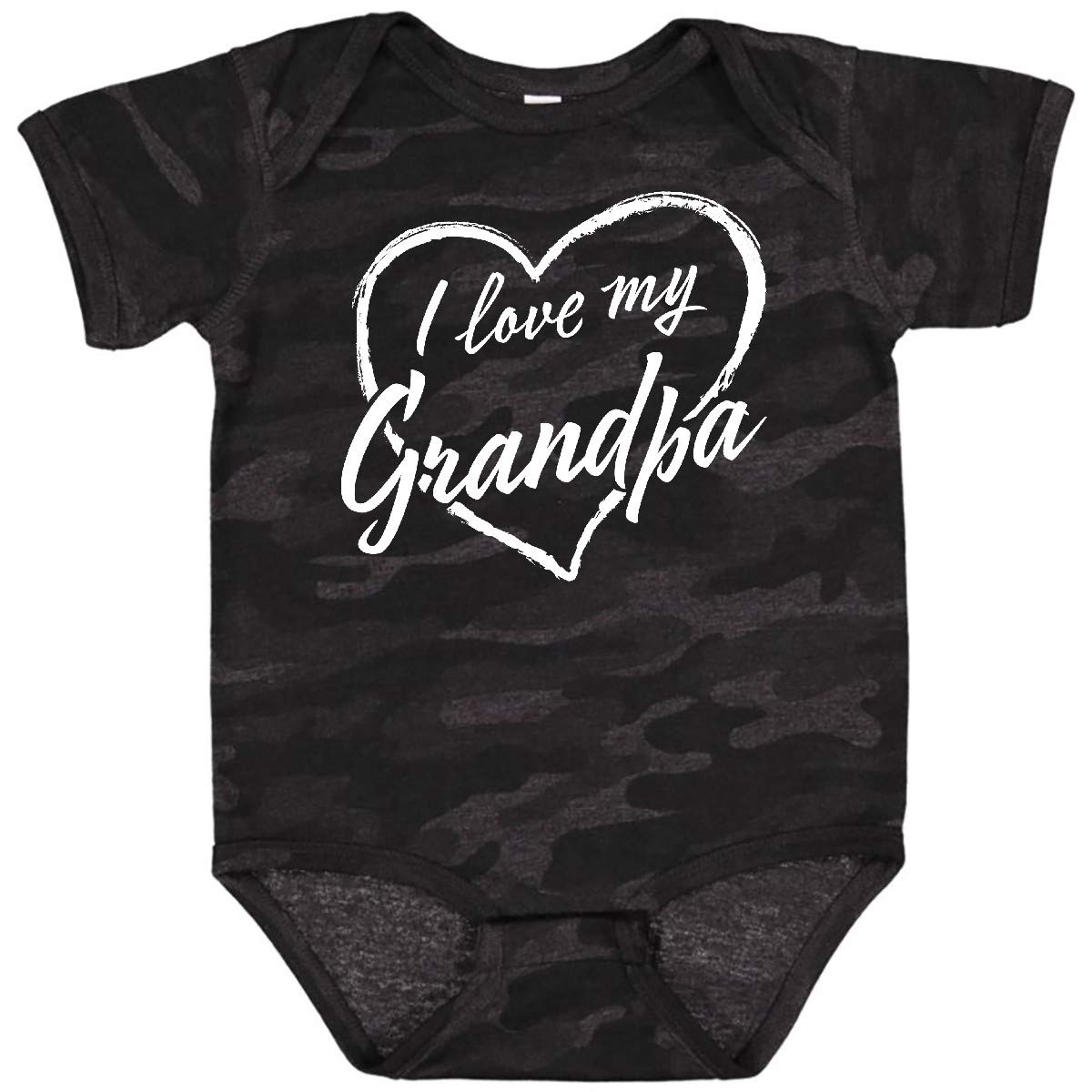 Inktastic I Love My Grandpa White Chalk Heart Baby Bodysuit - Cute Infant Outfit for Family Photos, Grandparents Day & Special Occasions