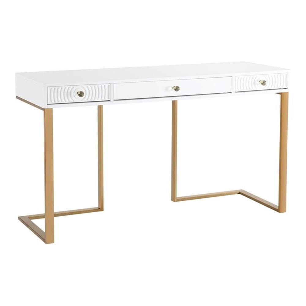 White Lacquer Desk - Modern Home Office Furniture for Work & Study