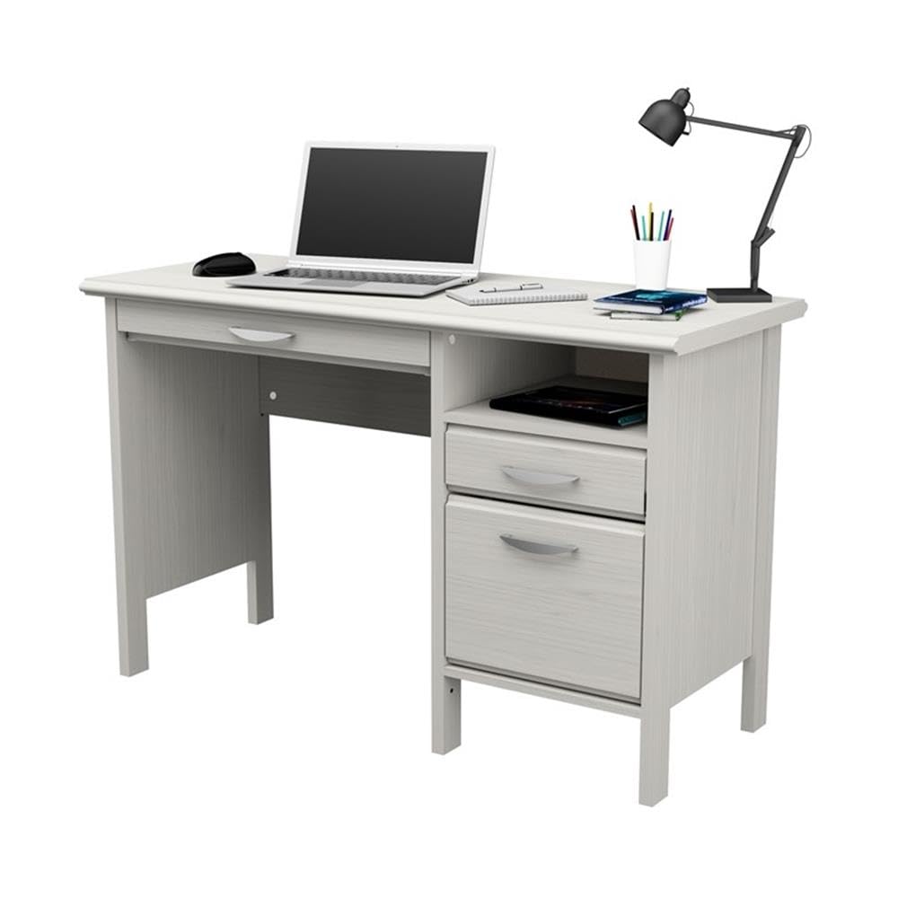 2-Drawer Computer Desk with Keyboard Tray - Washed Oak Finish, Home Office Workstation for Small Spaces, Perfect for Remote Work & Study