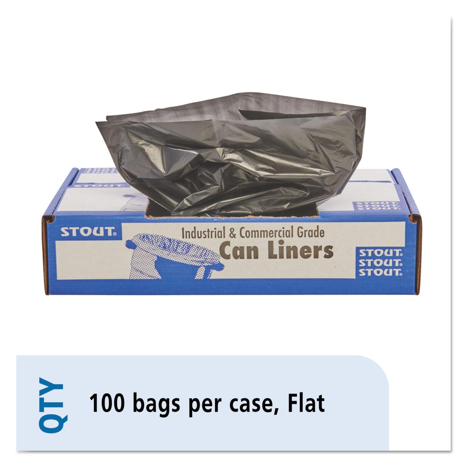 Envision 100% Recycled Plastic Trash Bags - 40-45 Gallon Heavy Duty Garbage Bags, 1.5 Mil Thick, 40x48 Inches, Brown/Black, 100 Count - Perfect for Home, Office & Outdoor Waste Disposal