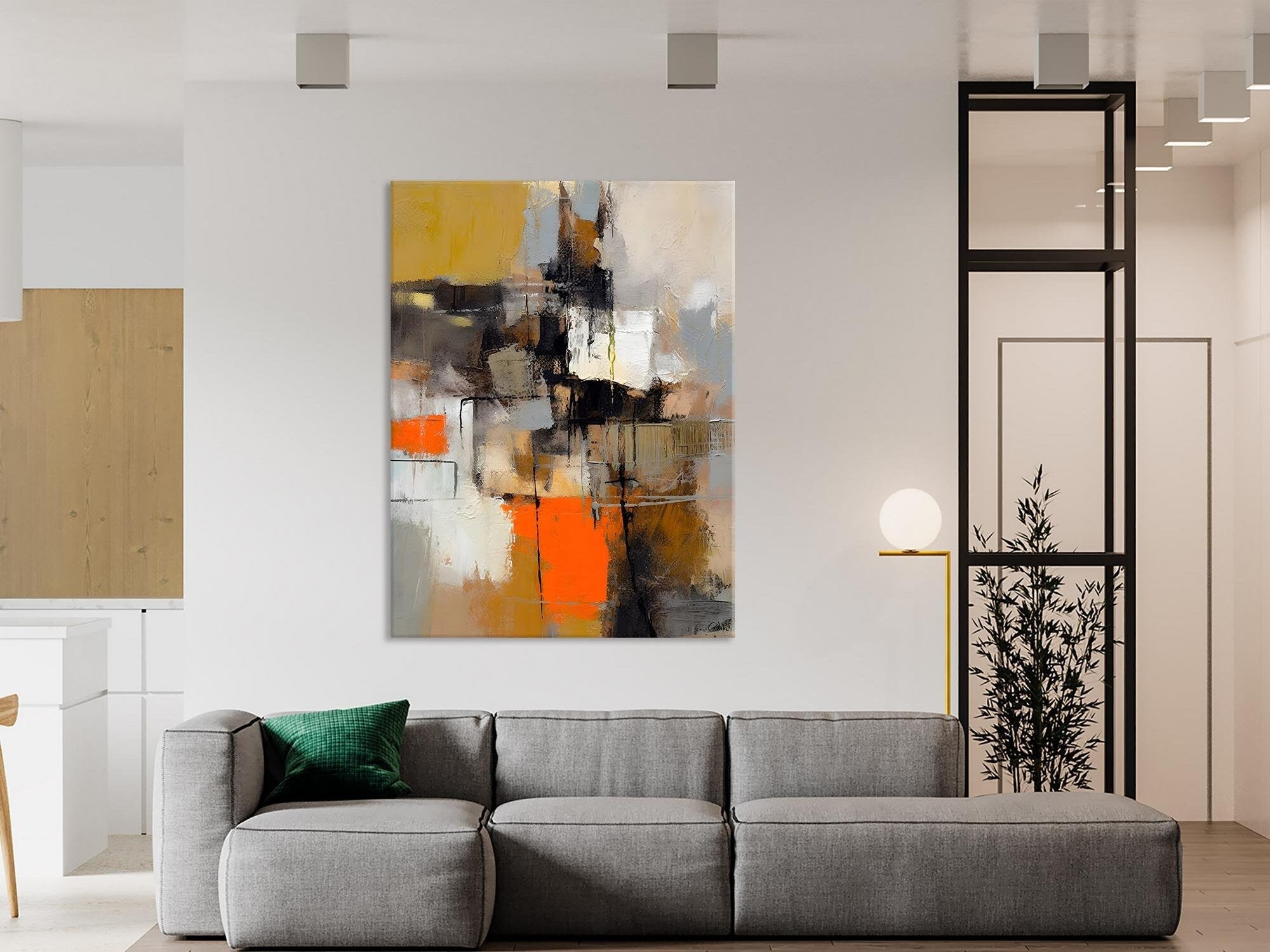 Extra Large Acrylic Abstract Painting on Canvas - Modern Contemporary Wall Art for Dining Room Decor | Original Handmade Artwork for Living Room, Bedroom & Office
