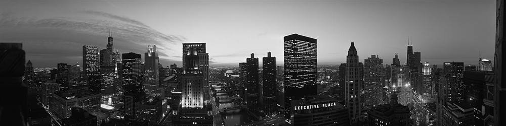 Peel & Stick Wall Murals - Chicago Cityscape Black & White (84
