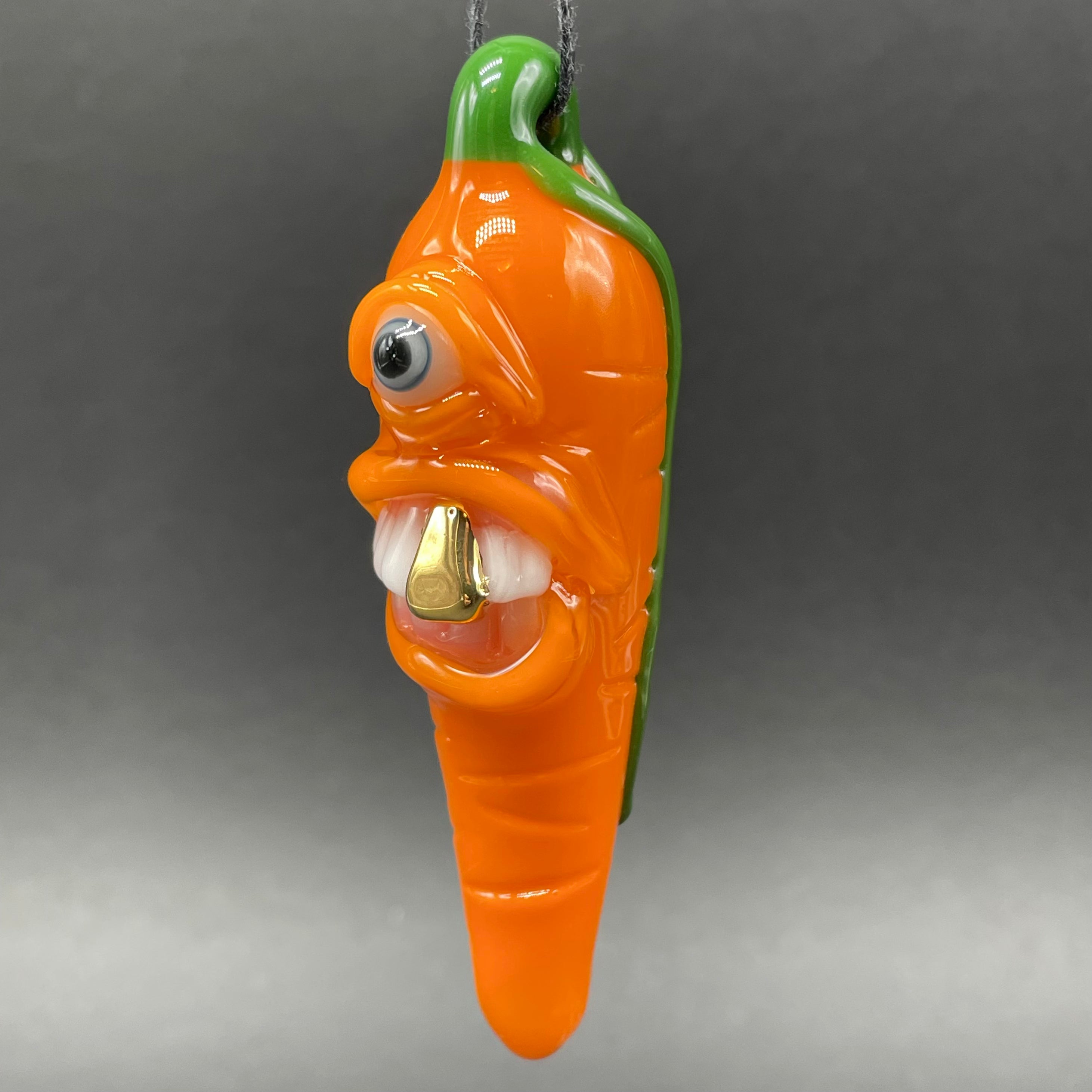 Glow in The Dark UV Reactive Carrot Pendant Necklace - Fun Party Accessory for Raves, Festivals & Nightlife