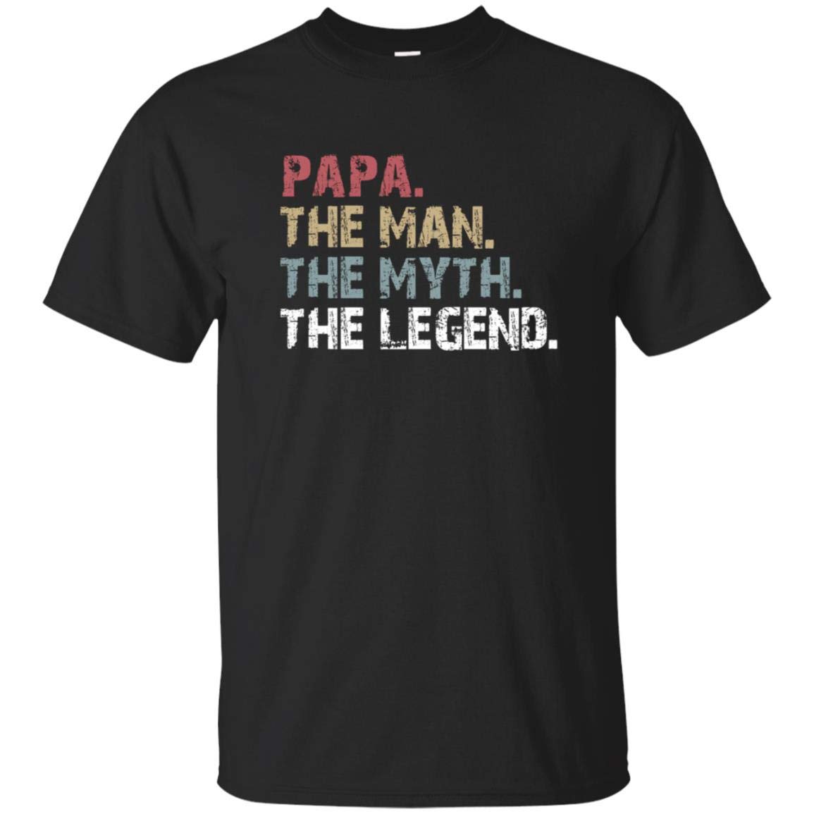 PAPA The Man The Myth The Legend T-Shirt - Vintage Retro Graphic Tee for Men - Cool Casual Cotton Shirt for Dad, Father's Day, Birthday Gifts