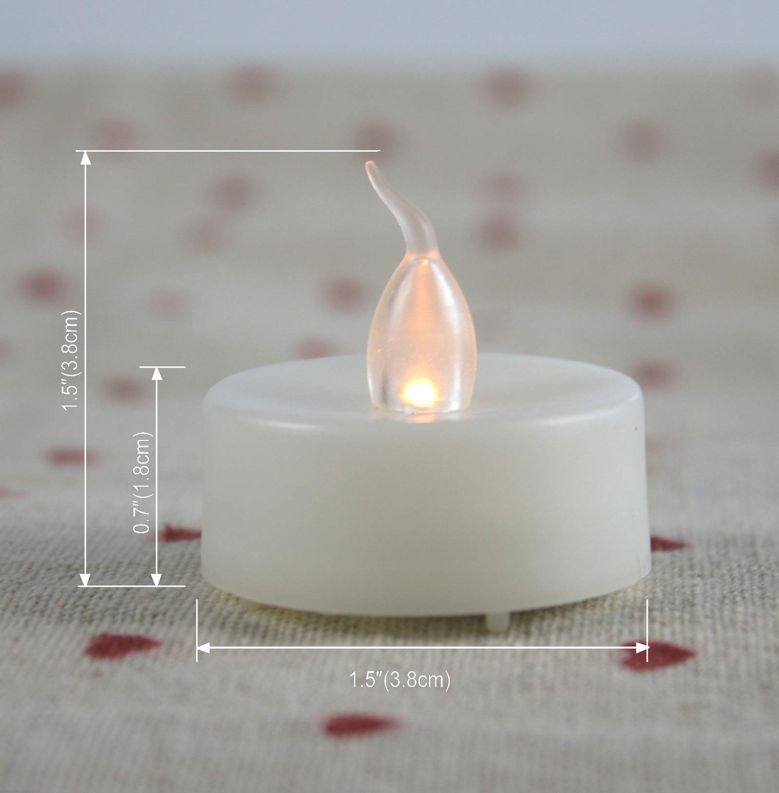 Battery Operated Flameless LED Tea Lights - Realistic Flickering Electric Candles (12 Pack) for Wedding, Party, Halloween & Christmas Decor - Perfect for Table Centerpieces, Votives & Home Ambiance