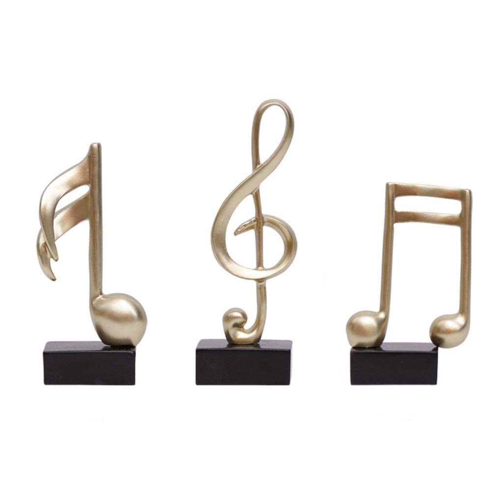 3-Piece Modern Mini Musical Note Resin Sculpture Set - Elegant Piano Ornament for Home, Garden & Desktop Decor | Perfect for Music Lovers, Gift Giving & Outdoor Decoration