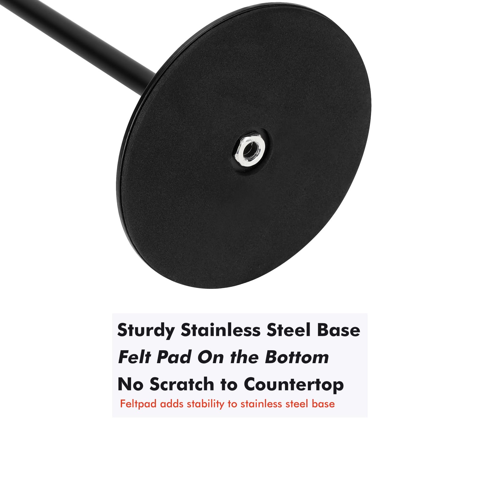 Stainless Steel Black Hand Towel Holder Stand - T-Shape Freestanding Towel Rack for Bathroom & Kitchen Countertop | Matte Black Finish | Perfect for Vanity, Sink Area & Guest Bathroom Organization