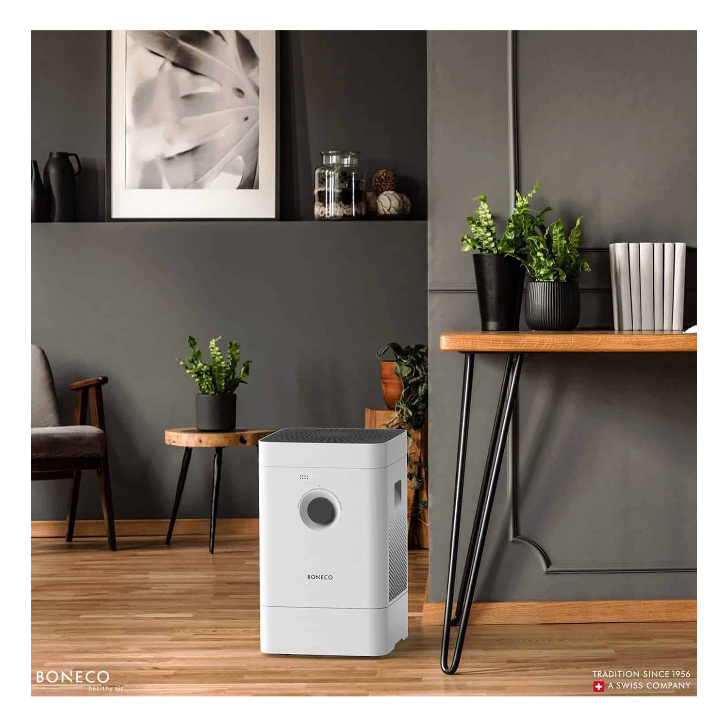 Boneco H300 Hybrid Humidifier and Air Purifier 2-in-1 for Home - Quiet Ultrasonic Cool Mist Humidification with HEPA Air Filtration for Bedroom, Nursery, Office (White)