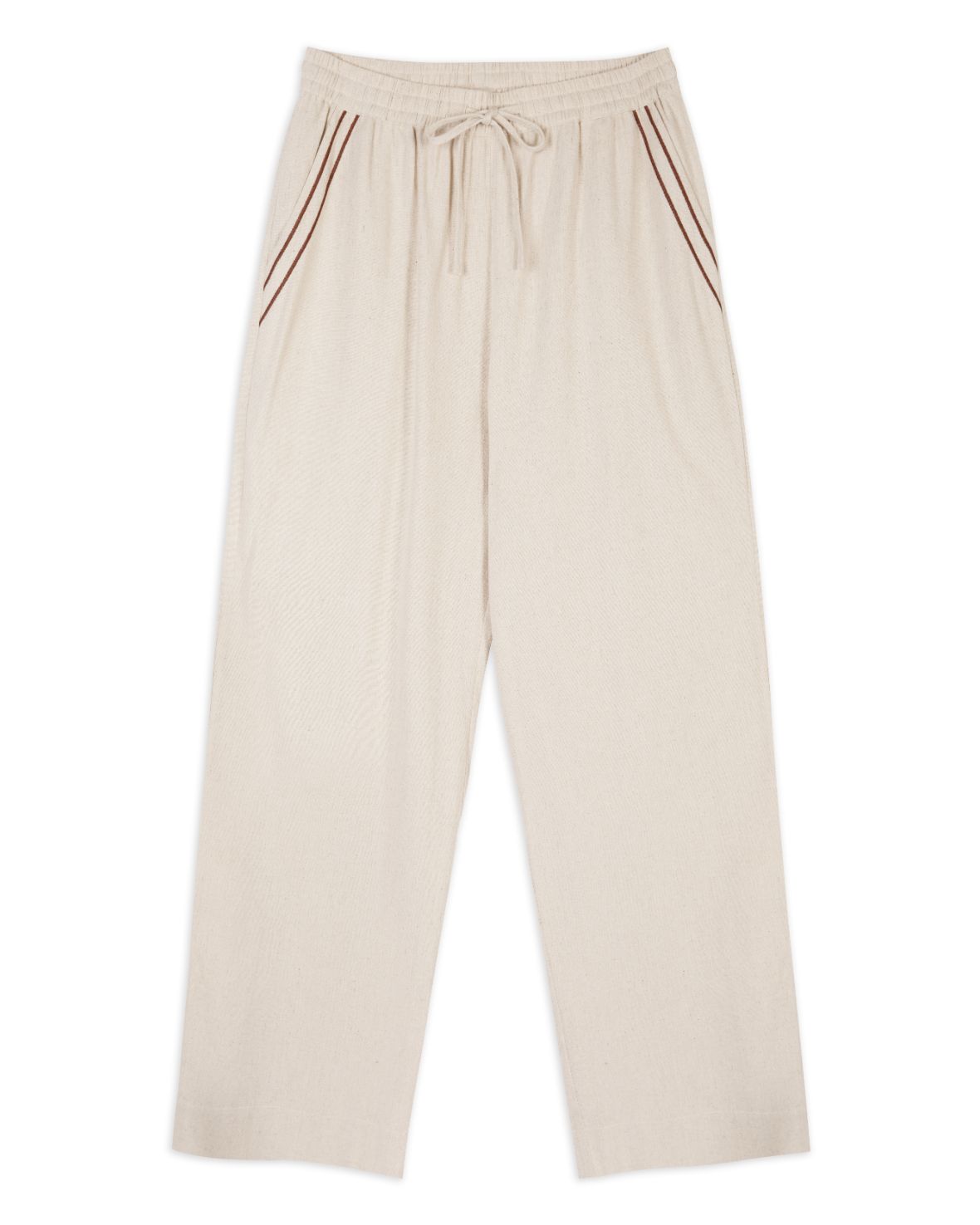 Linen Blend Wide Leg Pants for Women - Comfortable Natural High Waisted Trousers for Summer, Office & Casual Wear