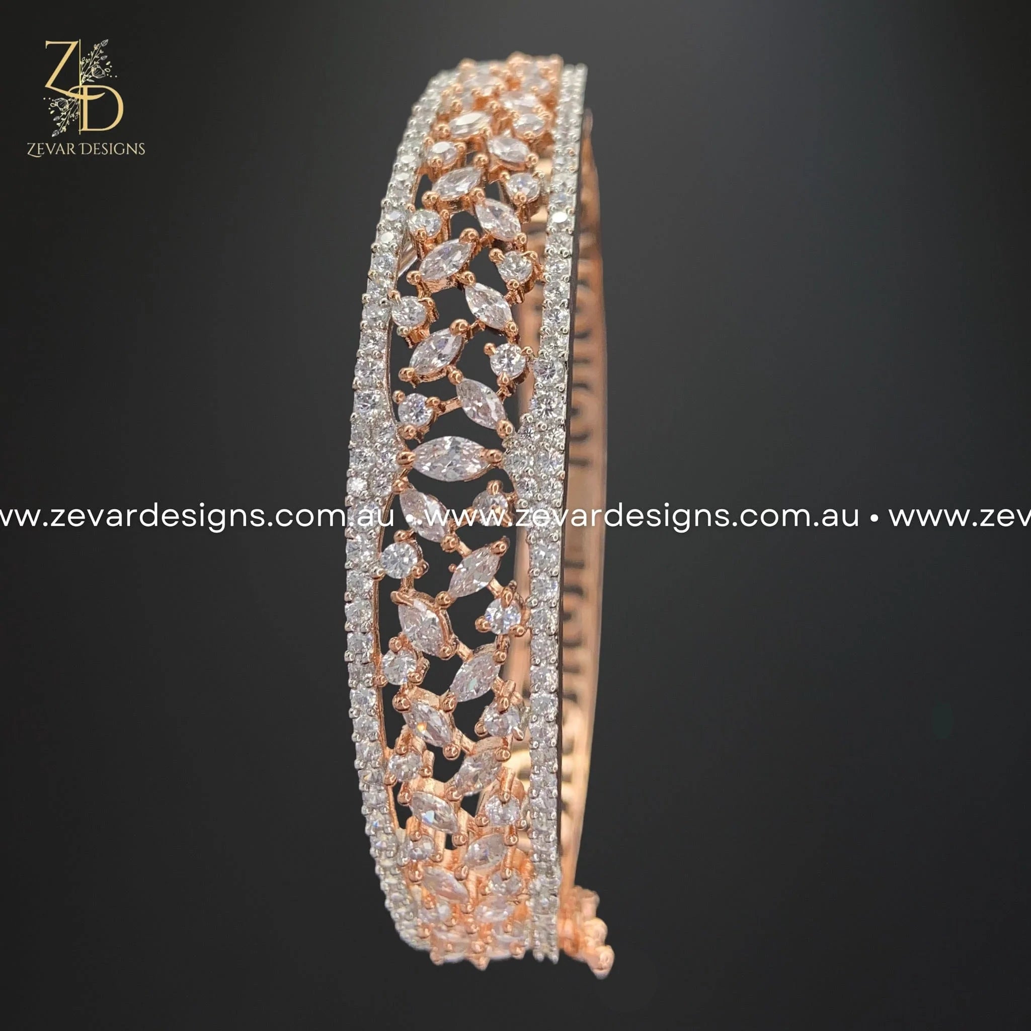Rose Gold AD/Zircon Bracelet for Women - Elegant Cubic Zirconia Jewelry Gift for Birthday, Anniversary & Special Occasions