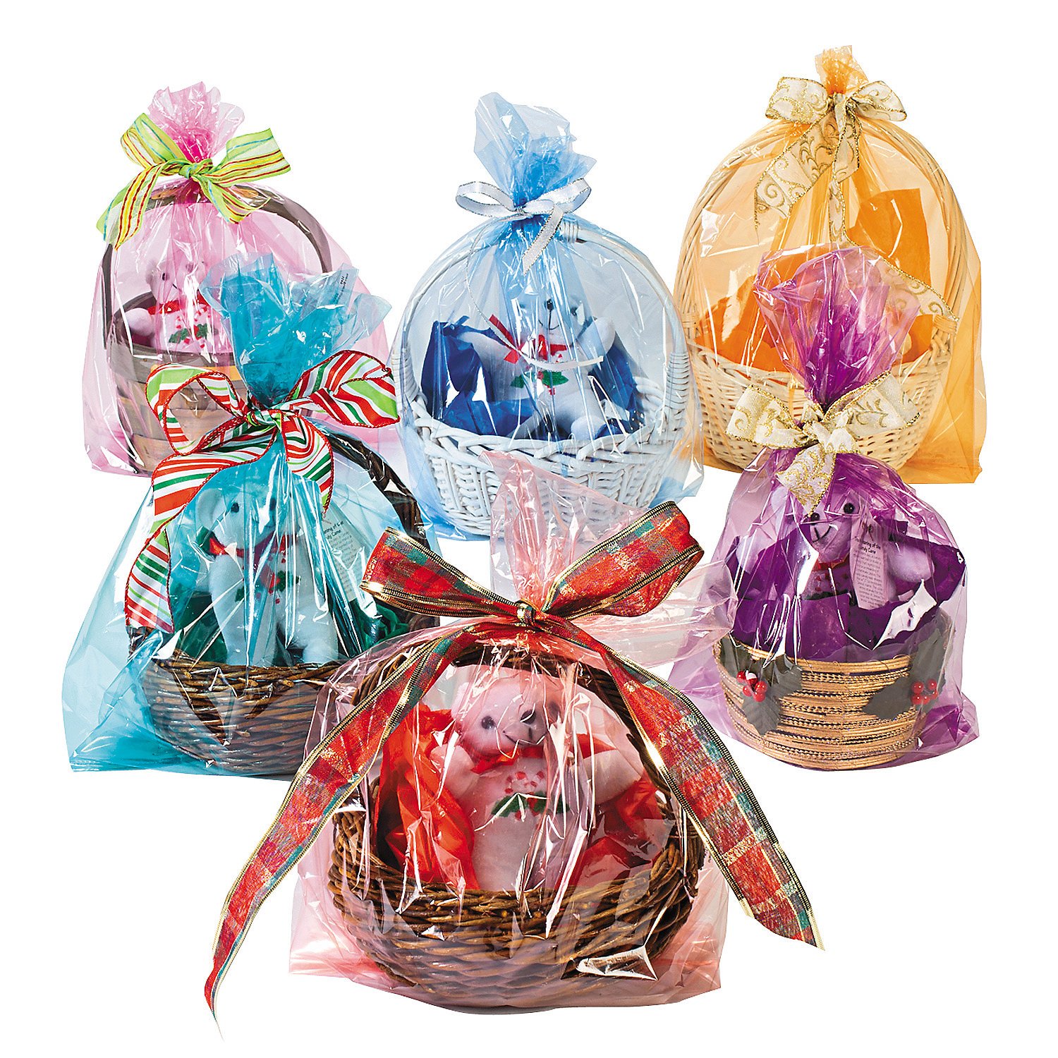 72-Pack Colorful Cellophane Easter Basket Bags - Bulk Party Supplies for Easter Gifts, Egg Hunts & Spring Celebrations