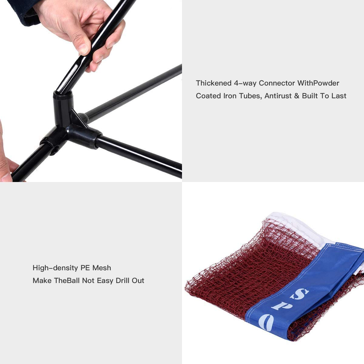 10ft Portable Badminton Net Set with Stand & Carry Bag - Professional Sports Training Net for Badminton, Tennis, Volleyball - Perfect for Kids & Adults - Indoor/Outdoor Court Use for School, Competition & Backyard Games