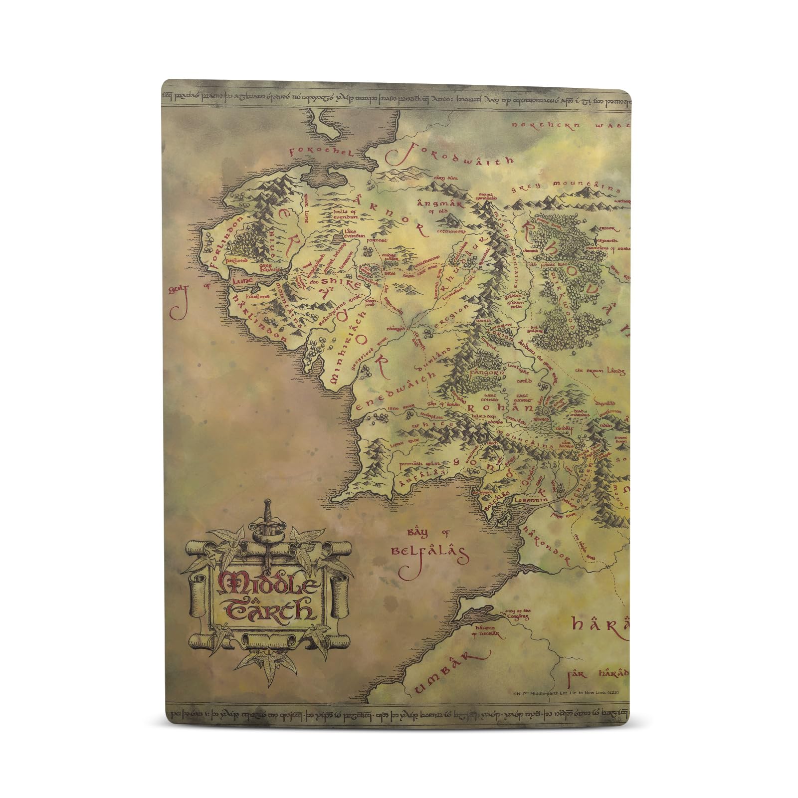 LOTR Middle Earth Map PS5 Skin - Officially Licensed Vinyl Decal for Gaming
