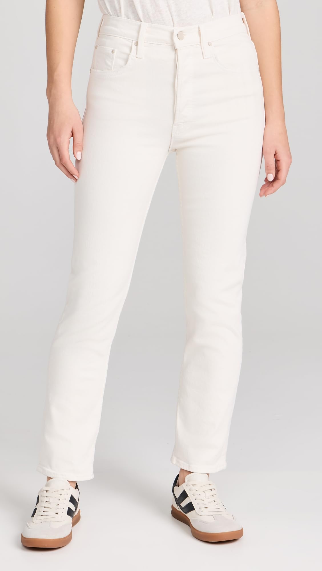 MOTHER Women's The Tomcat Ankle Jeans - High-Rise Slim Fit Stretch Denim Pants for Casual Wear & Everyday Outfits
