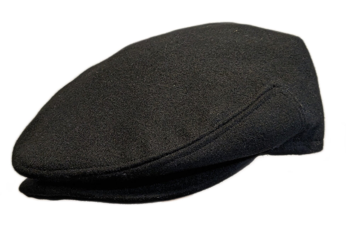 Grand Hatters Premium Black Wool Flat Cap - Classic Men's Winter Hat for Outdoor Activities & Casual Wear