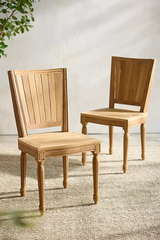 Hand Carved Wooden Garden Chair - Natural Finish, Rustic Outdoor Patio Furniture for Backyard, Porch, and Garden Decor