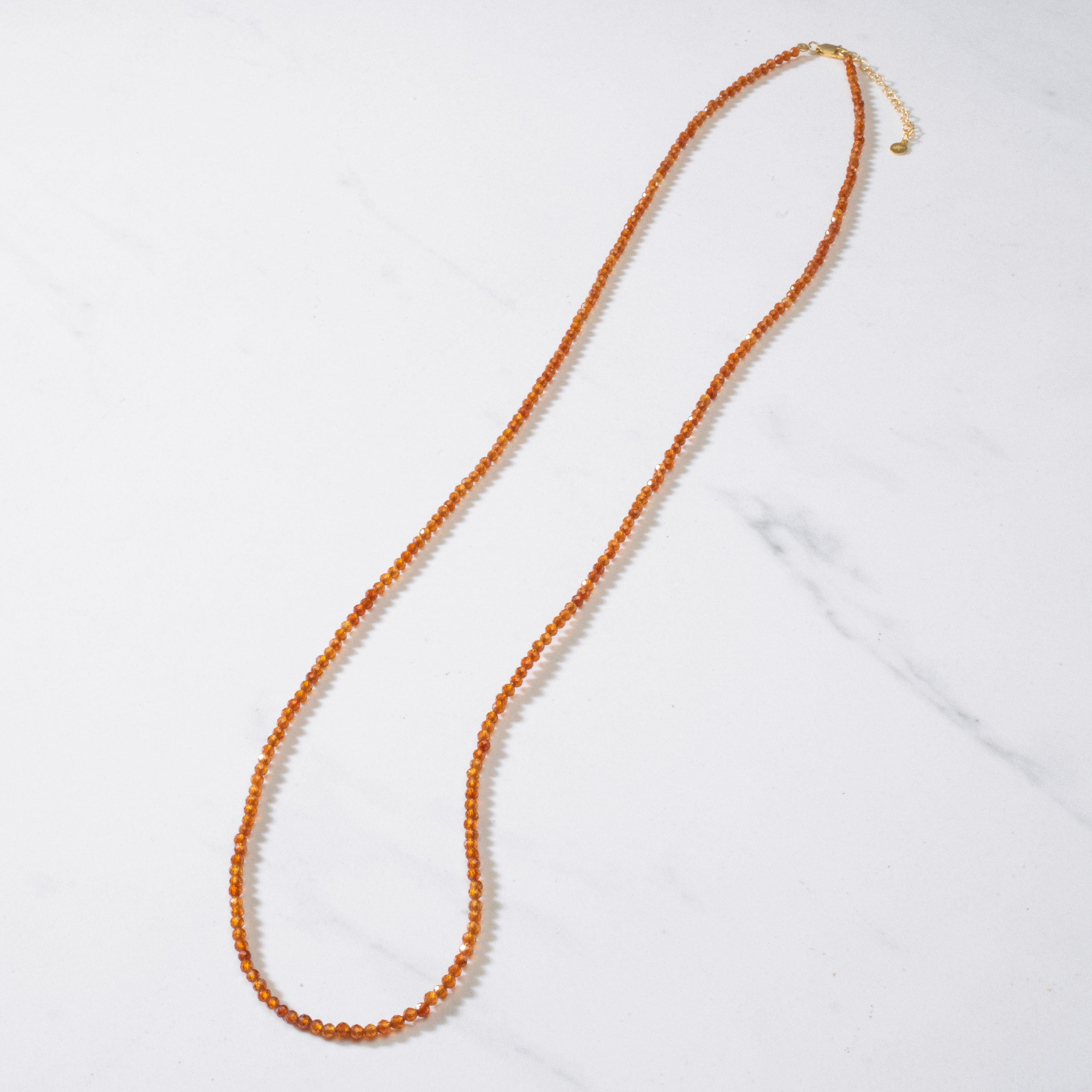 3mm Orange Garnet Faceted 31 Necklace & Multi Wrap Bracelet Set - Boho Chic Jewelry for Women - Perfect for Layering, Stacking & Everyday Wear