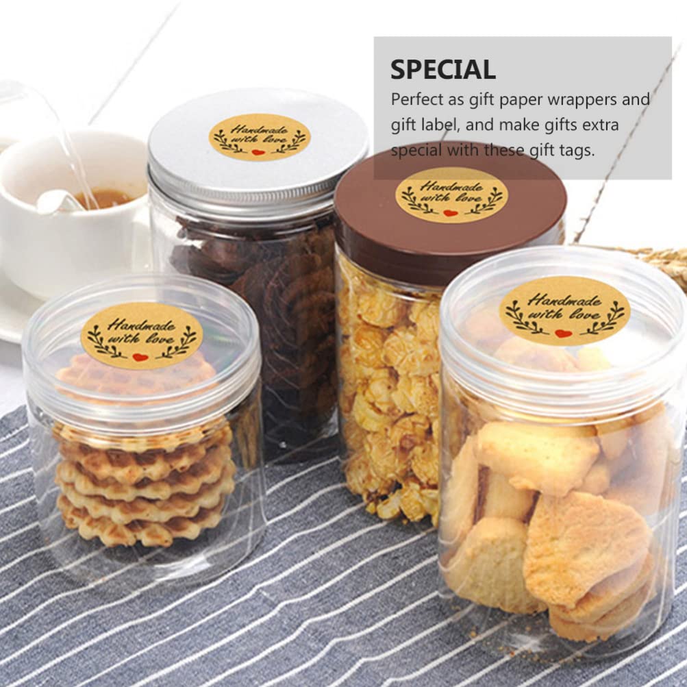 2500Pcs Handmade Scrapbook Stickers Roll - Adhesive Kraft Sticker Labels for Baking Gifts, Envelopes, Bags & DIY Crafts | Perfect for Scrapbooking, Gift Wrapping & Decoration