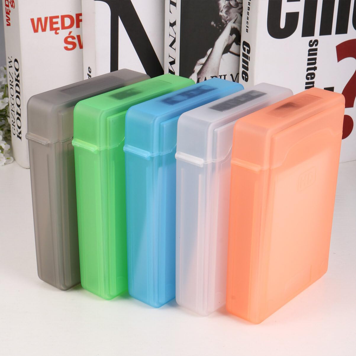 HEMOTON 10-Pack Hard Drive Protective Cases - Durable Portable Storage Organizer for HDD, SSD & USB Flash Drives - Perfect for Computer Accessories, Desktop Organization & Travel Storage