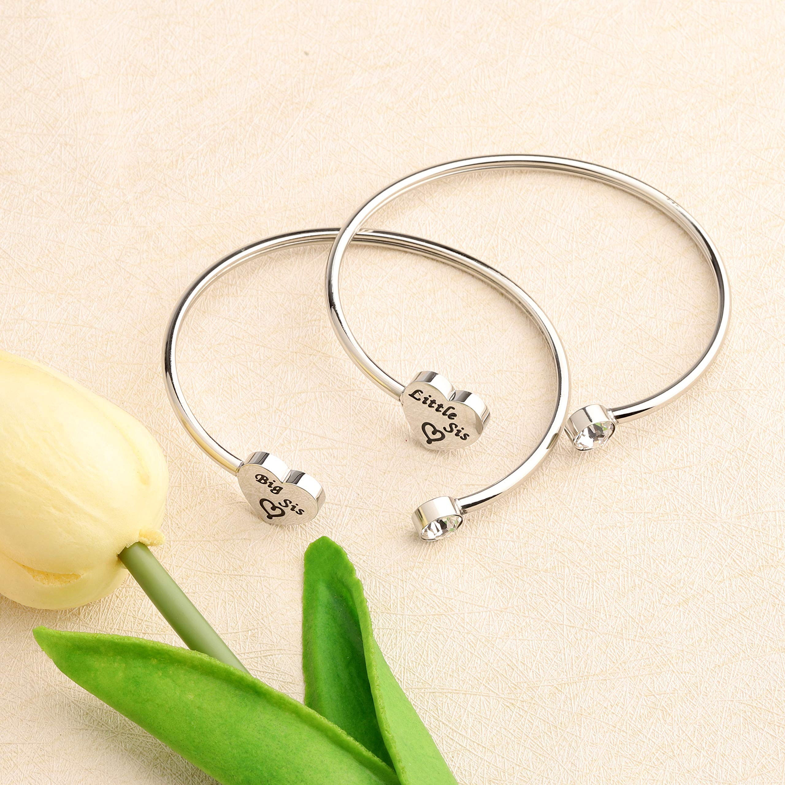 3 Sisters Bracelet Set - Big Sister Middle Sister Little Sister Cuff Bangle Bracelets - Sister Jewelry Gift for Family & Friends - Perfect for Birthdays, Anniversaries & Sister Bonding Moments