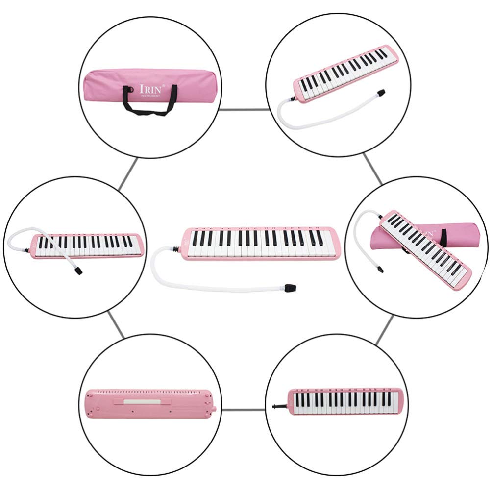 37-Key Portable Keyboard Piano with Vocoder - Musical Toy for Kids & Toddlers - Green & Pink Melodion Pianica - Perfect for Home, School & Travel Music Learning