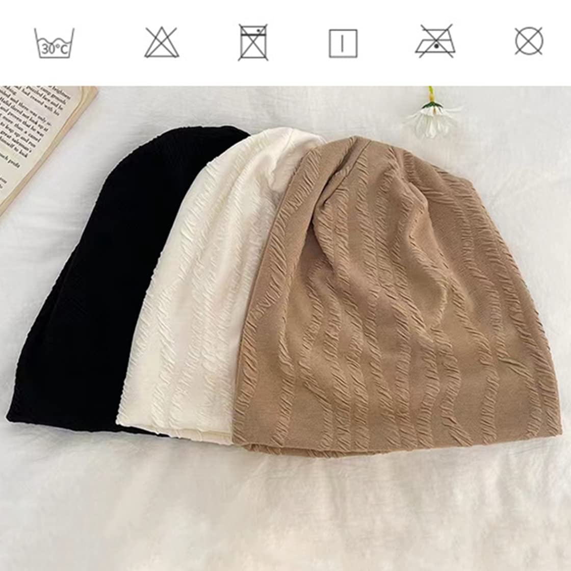 HyzaPhix Women's Fashion Pom Pom Beanie Hat - Soft Knit Winter Hat for Women & Girls - Warm Bobble Hat for Cold Weather - Perfect for Outdoor Activities, Skiing, and Casual Wear