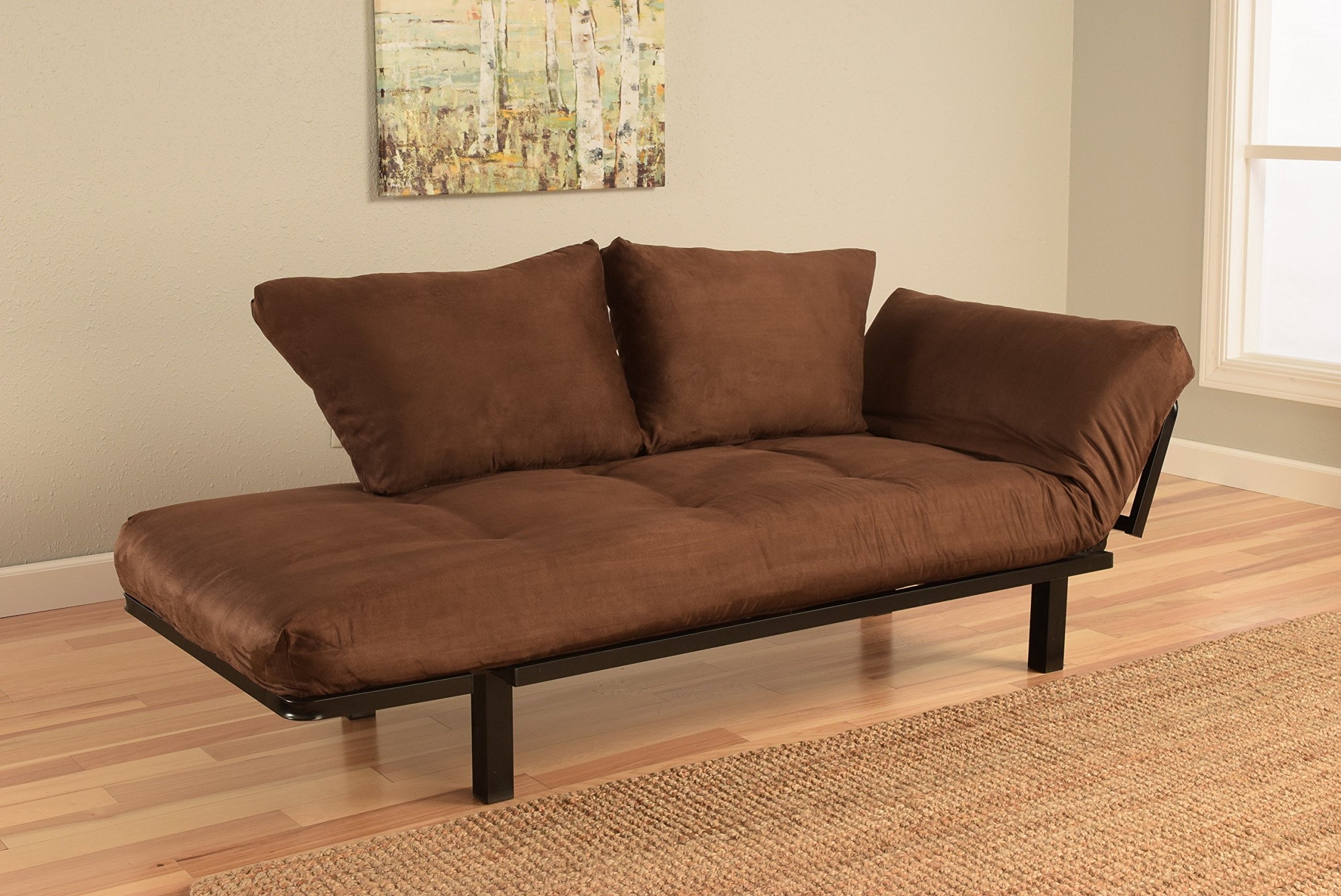Best Futon Lounger Mattress - Comfortable Sofa Bed for Small Spaces | Perfect for College Dorm, Studio Apartment, Guest Room & Outdoor Patio | Brown Microfiber Cover | Sit, Lounge & Sleep Anywhere