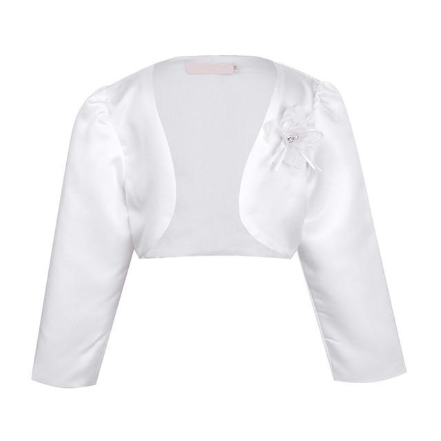 Elegant White Long Sleeve Bolero Jacket for Women | Lightweight Cover-Up | Perfect for Weddings, Parties & Evening Events | Fast Shipping