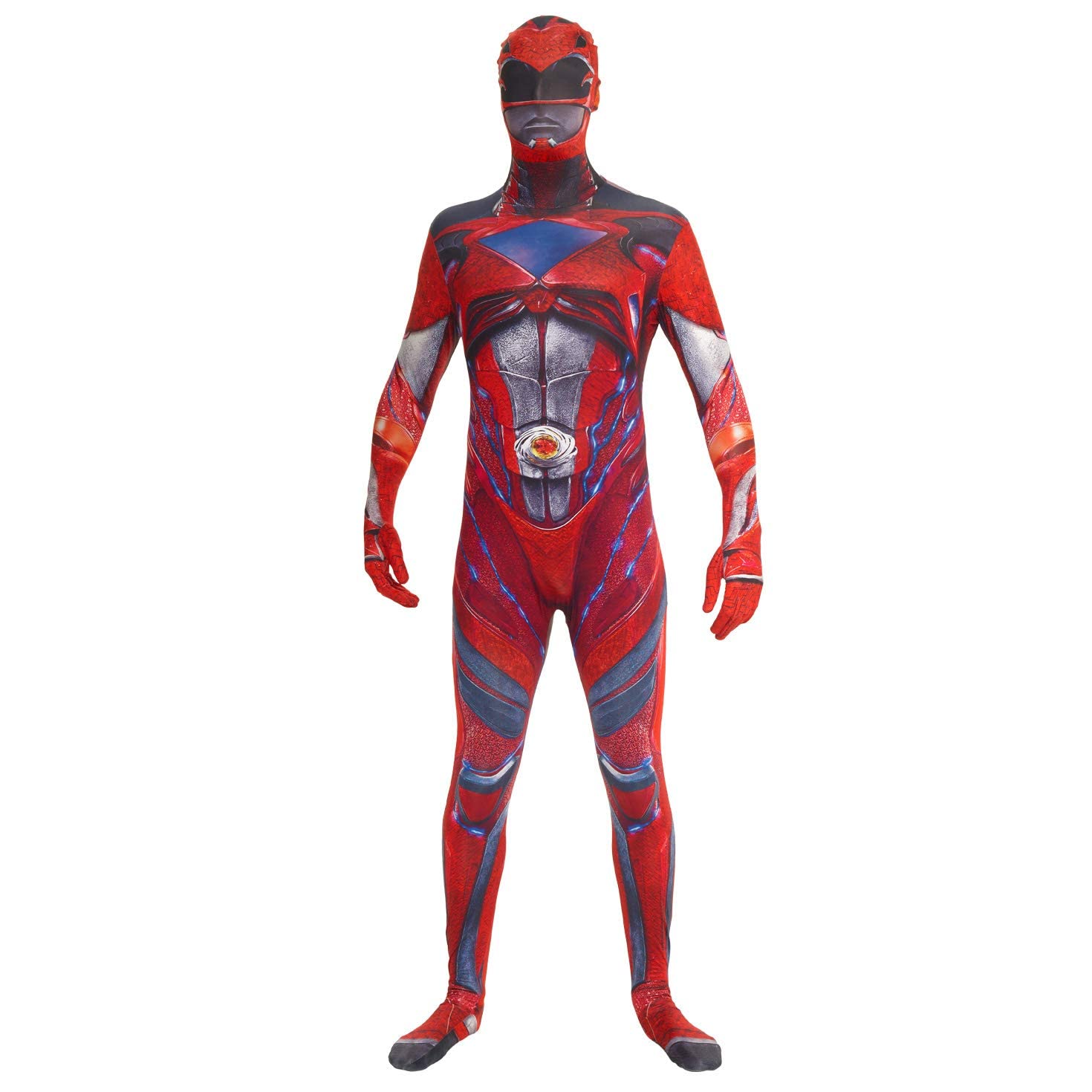 Official Power Ranger Morphsuit Costume - Full Body Spandex Superhero Suit for Cosplay, Halloween & Comic Con | Kids & Adults Sizes Available