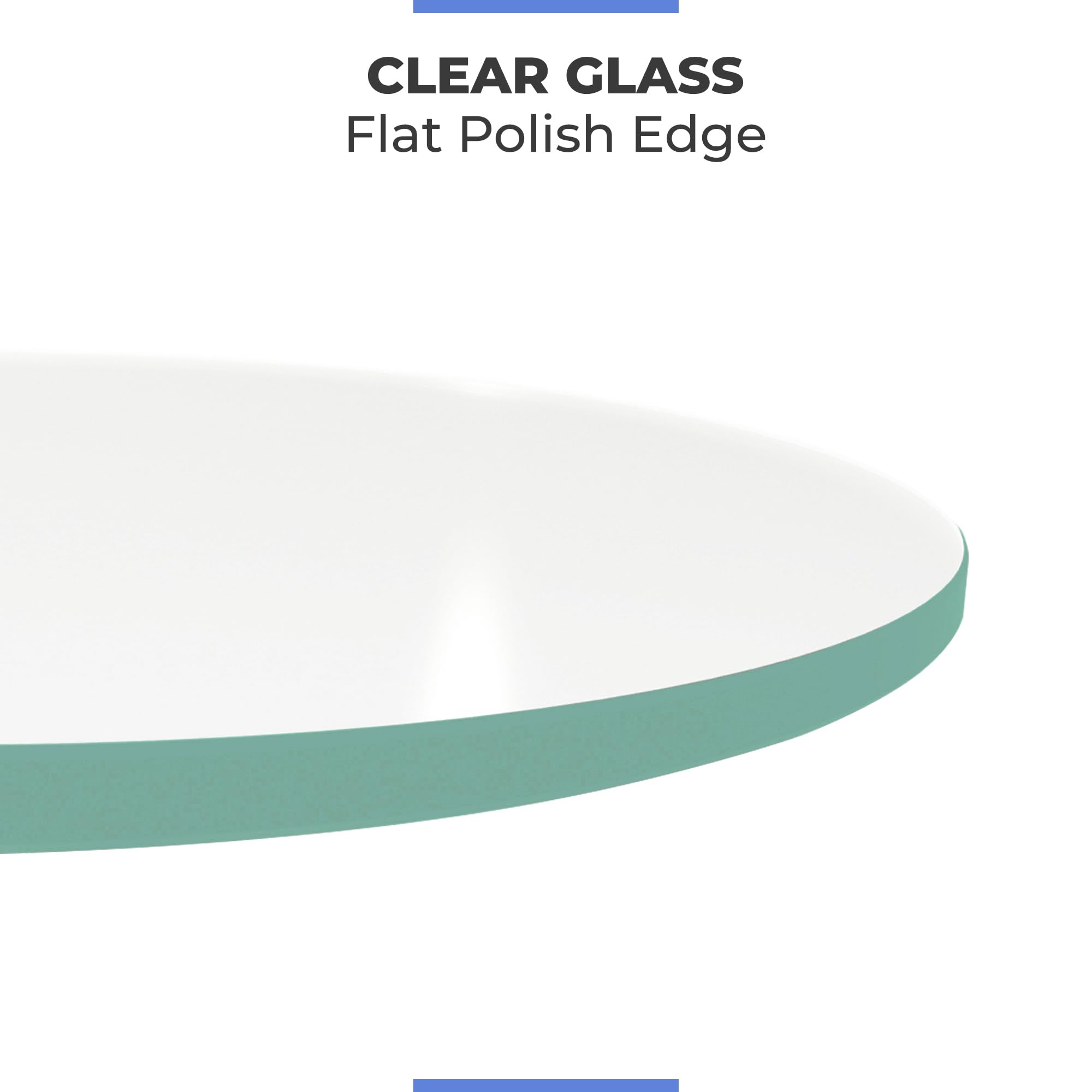 38 Inch Round 1/4 Inch Thick Tempered Glass Table Top - Clear, Flat Polish Edge - Durable & Safe for Dining Tables, Coffee Tables, and Countertops - Fab Glass and Mirror