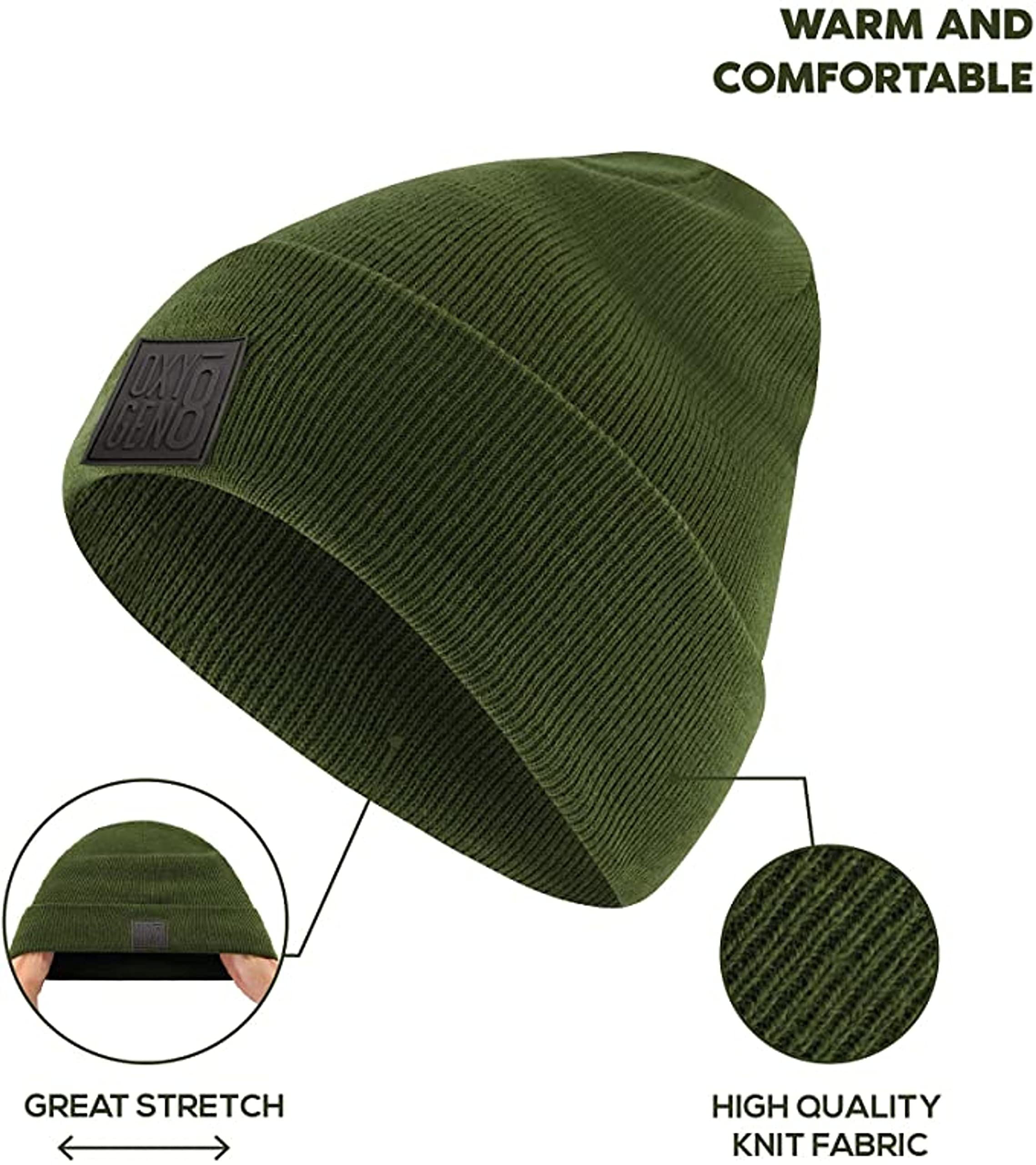Soft & Stretchy Unisex Knit Beanie Hat - Warm Winter Cuffed Skull Cap for Men & Women | Perfect for Skiing, Snowboarding & Outdoor Activities