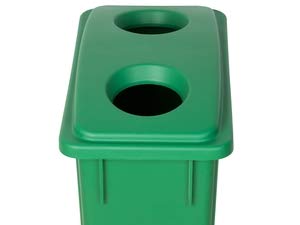 PRO&Family 92 Qt (23 Gallon/87 Liter) Slim Rectangular Recycling Bin with Ventilated Green Lid - Eco-Friendly Kitchen & Outdoor Trash Can for Waste Sorting | Perfect for Home, Office, Patio & Garage Use
