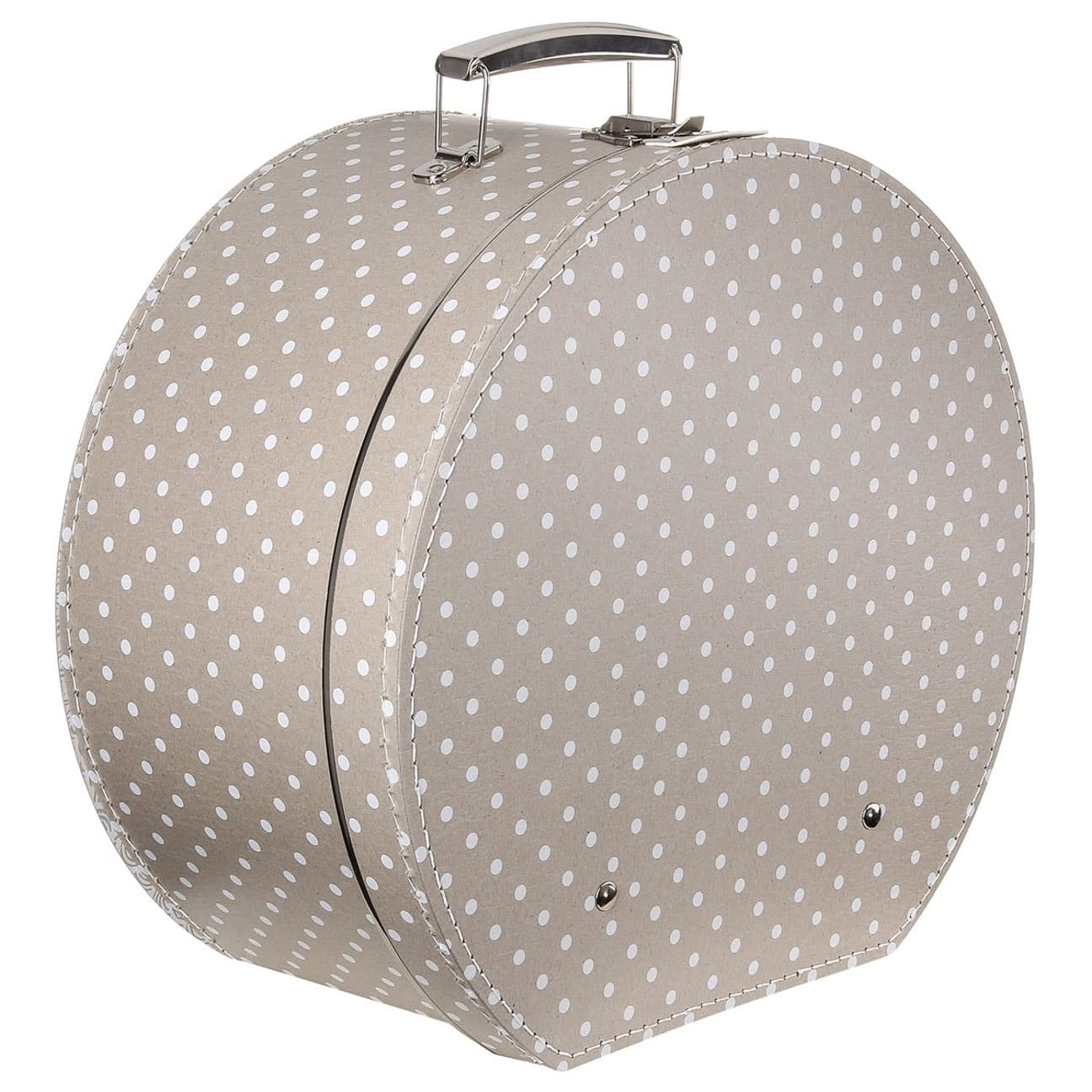 Lierys Beige Polka Dot Hat Box - Stylish Storage for Hats, Accessories & Keepsakes | Perfect for Home Decor, Travel & Gift Giving
