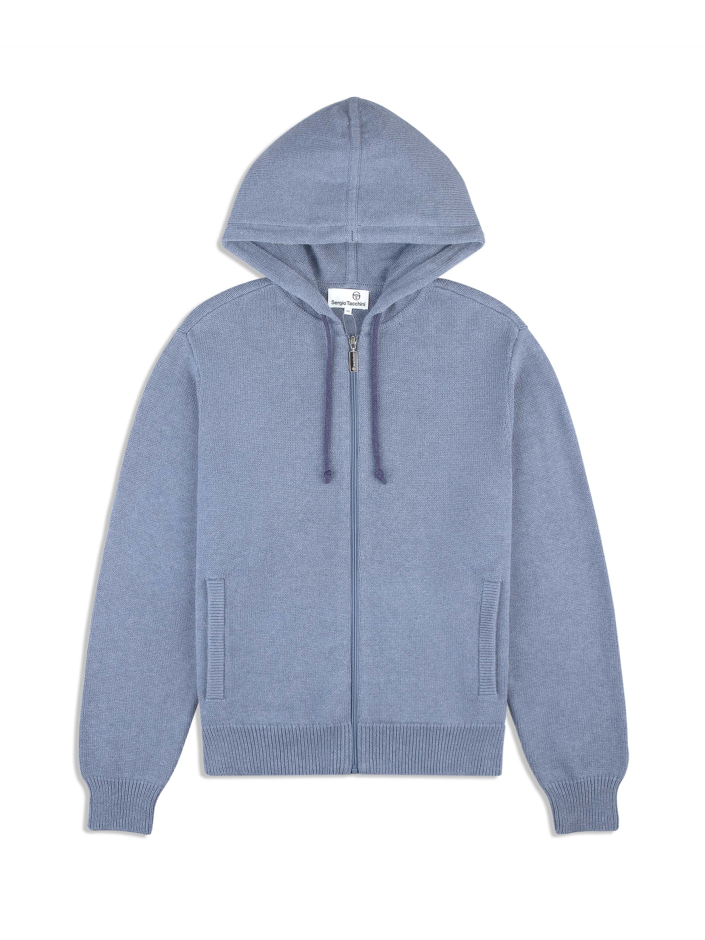 Fausto Knit Hoodie - Faded Denim Style for Men & Women | Cozy Casual Wear for Fall & Winter | Perfect for Outdoor Activities & Daily Comfort