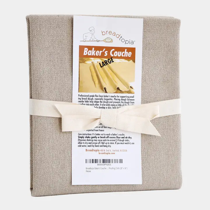 Breadtopia Large Couche - Premium Linen Bread Proofing Cloth for Artisan Sourdough & Baguettes - Perfect for Home Bakers & Professional Bakeries