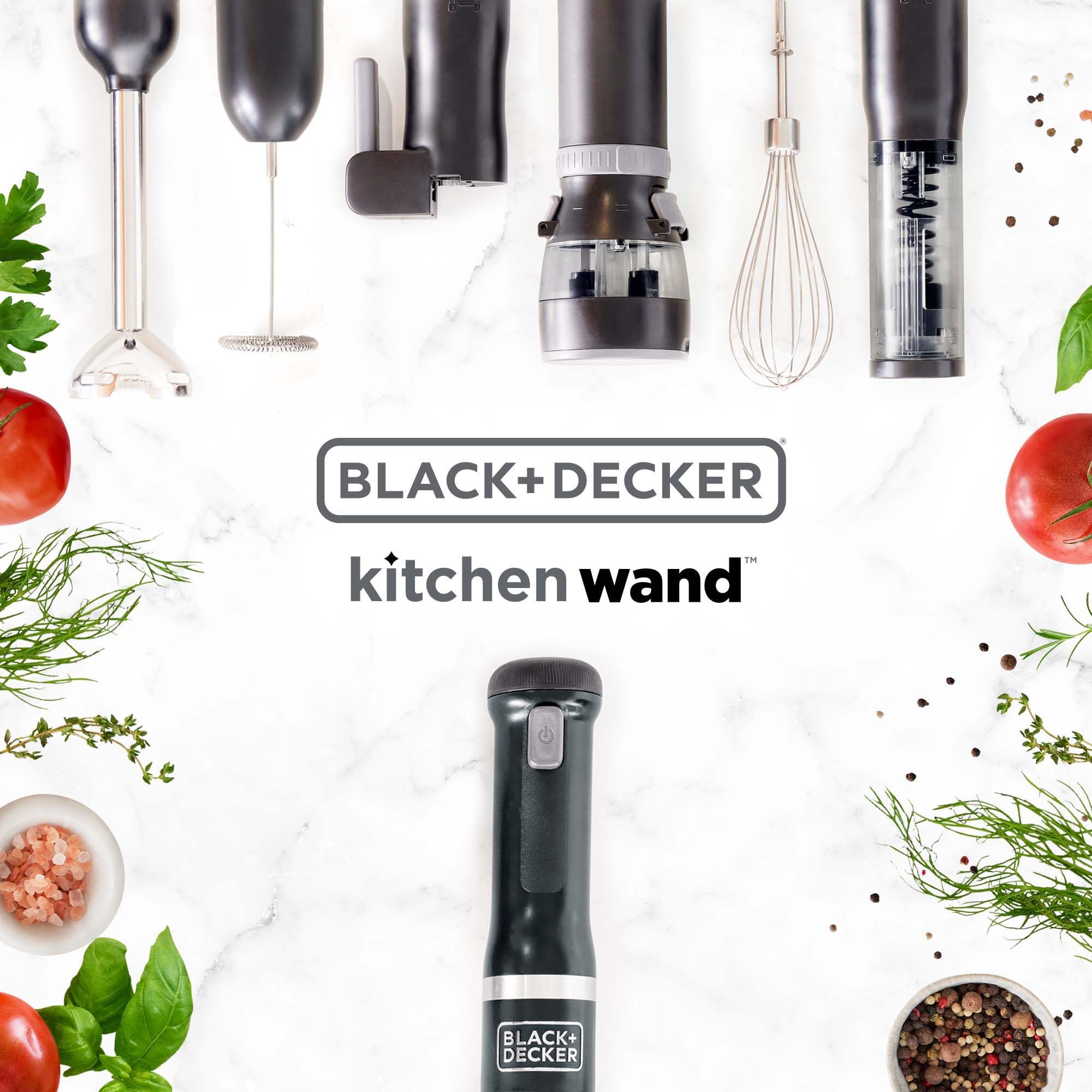 BLACK+DECKER 3-in-1 Cordless Immersion Blender Set with Whisk & Milk Frother - BCKM1013KS10 | Hand Blender with Storage & Charging Dock | Perfect for Smoothies, Soups & Baking | Black