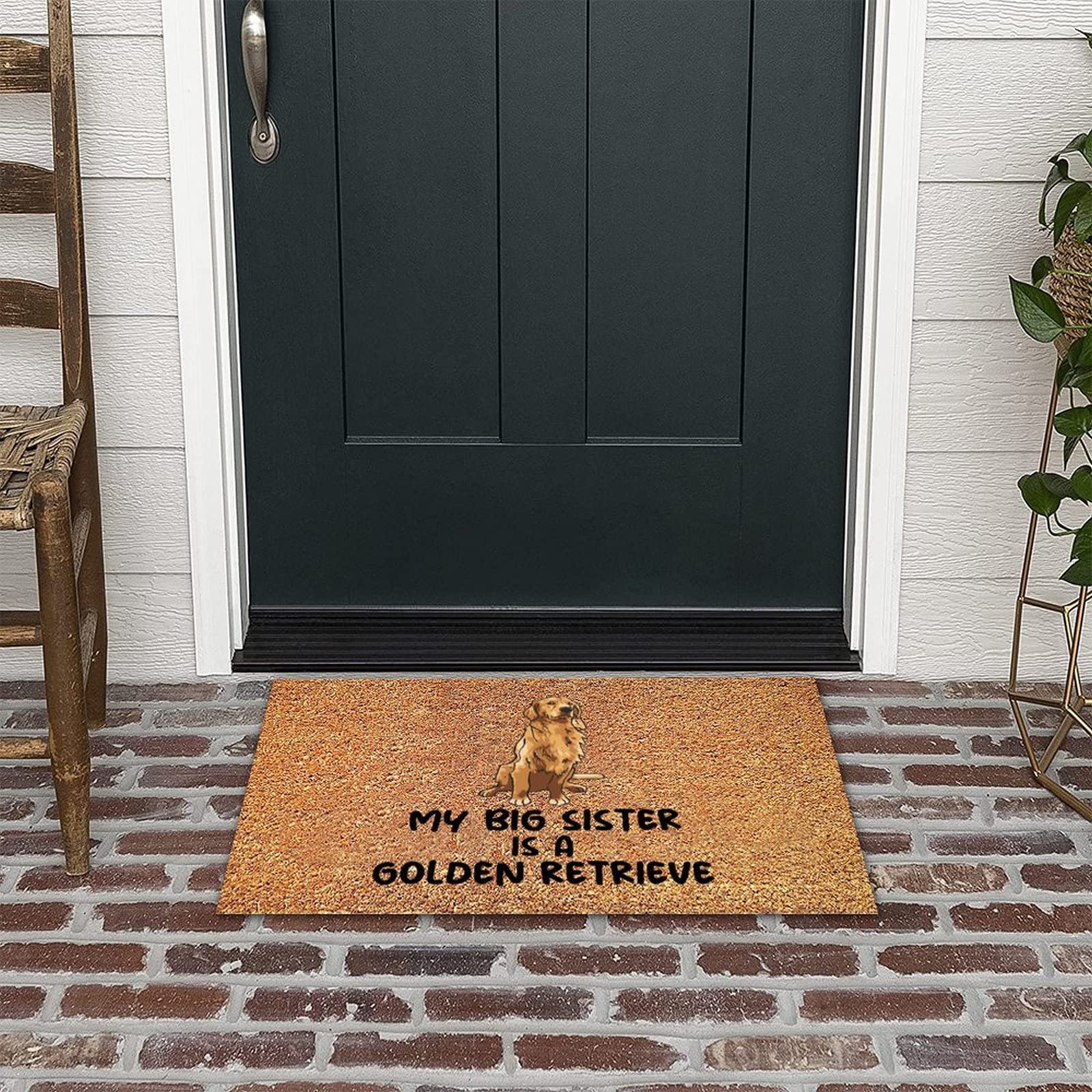 **Personalized Golden Retriever Dog Doormat - Custom Pet Photo Print, Coconut Coir, Non-Slip Backing - Indoor/Outdoor Entryway Mat for Pet Lovers, Dirt-Trapping, Easy Clean - Perfect Gift for Dog Owners**    *(Ideal for front doors, patios, or mudrooms – keeps your home clean while celebrating your furry friend!)*