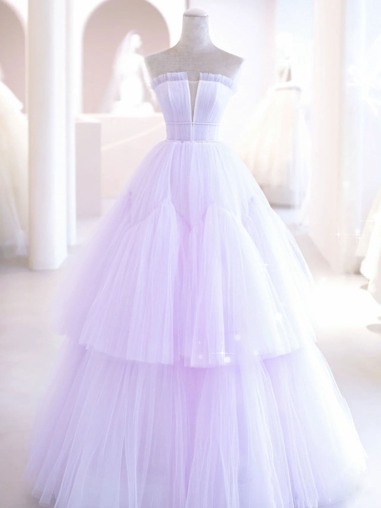 Elegant Purple A-Line Tulle Long Prom Dress for Evening & Graduation - Perfect for Formal Dances, Weddings & Special Occasions