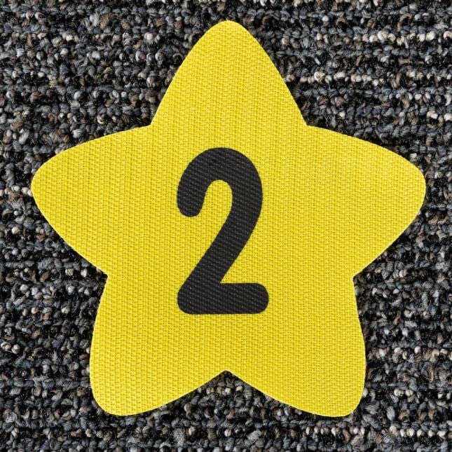 Really Good Stuff Carpet Mark-Its Move and Groove! Numbers 1-25 Task Cards Kit - 26 Carpet Spots & 20 Activity Cards for Classroom Math Games and Movement Learning