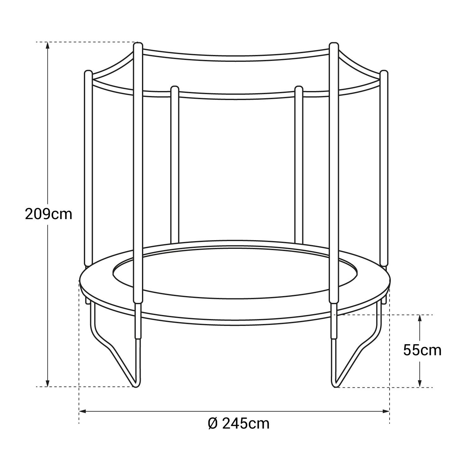 Happy Garden Premium 245cm Round Trampoline for Kids with Reversible Canberra Safety Net, Ladder, Cover & Anchor Kit - Easy Assembly | Outdoor Backyard Play & Exercise Equipment for Children
