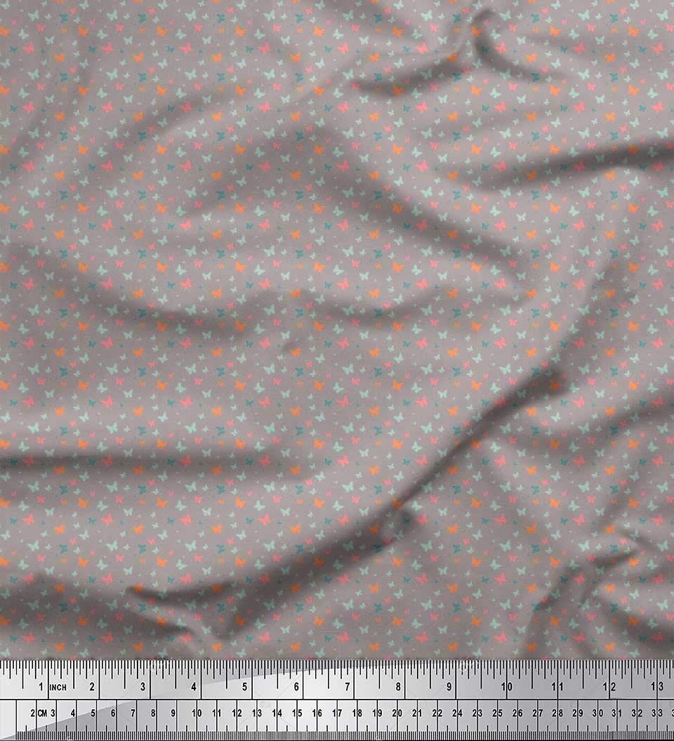 Soimoi Moss Georgette Brown Fabric by The Yard - 42 Inch Wide Printed Shirting Fabric with Nature-Inspired Small Motifs | Perfect for Dresses, Blouses, Scarves & DIY Fashion Projects