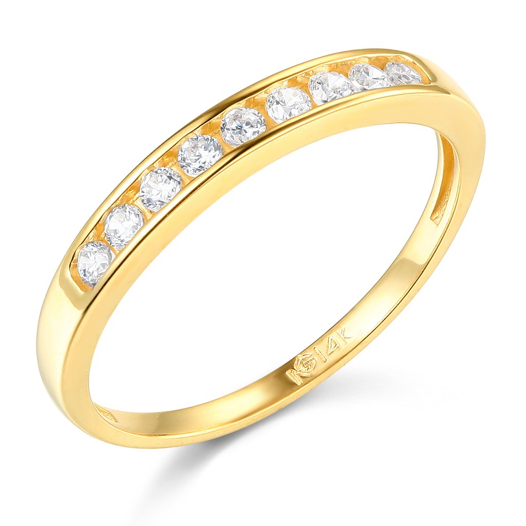 14K Solid Yellow Gold Wedding Engagement Ring and Wedding Band Set - Size 7 | Classic Bridal Jewelry for Proposals, Anniversaries & Special Occasions