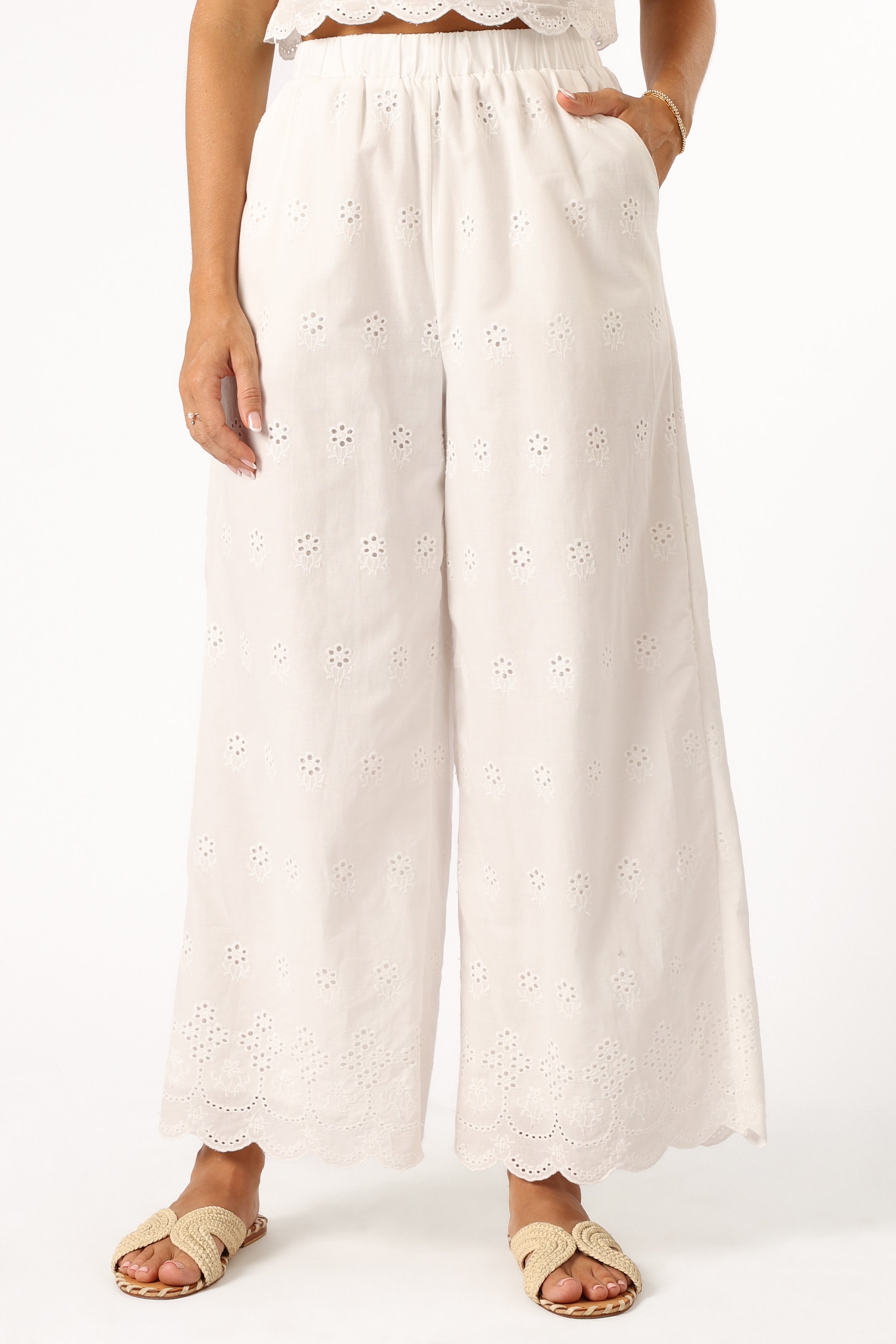 Clementine Pant Set - White | Women's Casual Loungewear for Home & Travel | Comfortable Outfit for Relaxing & Running Errands