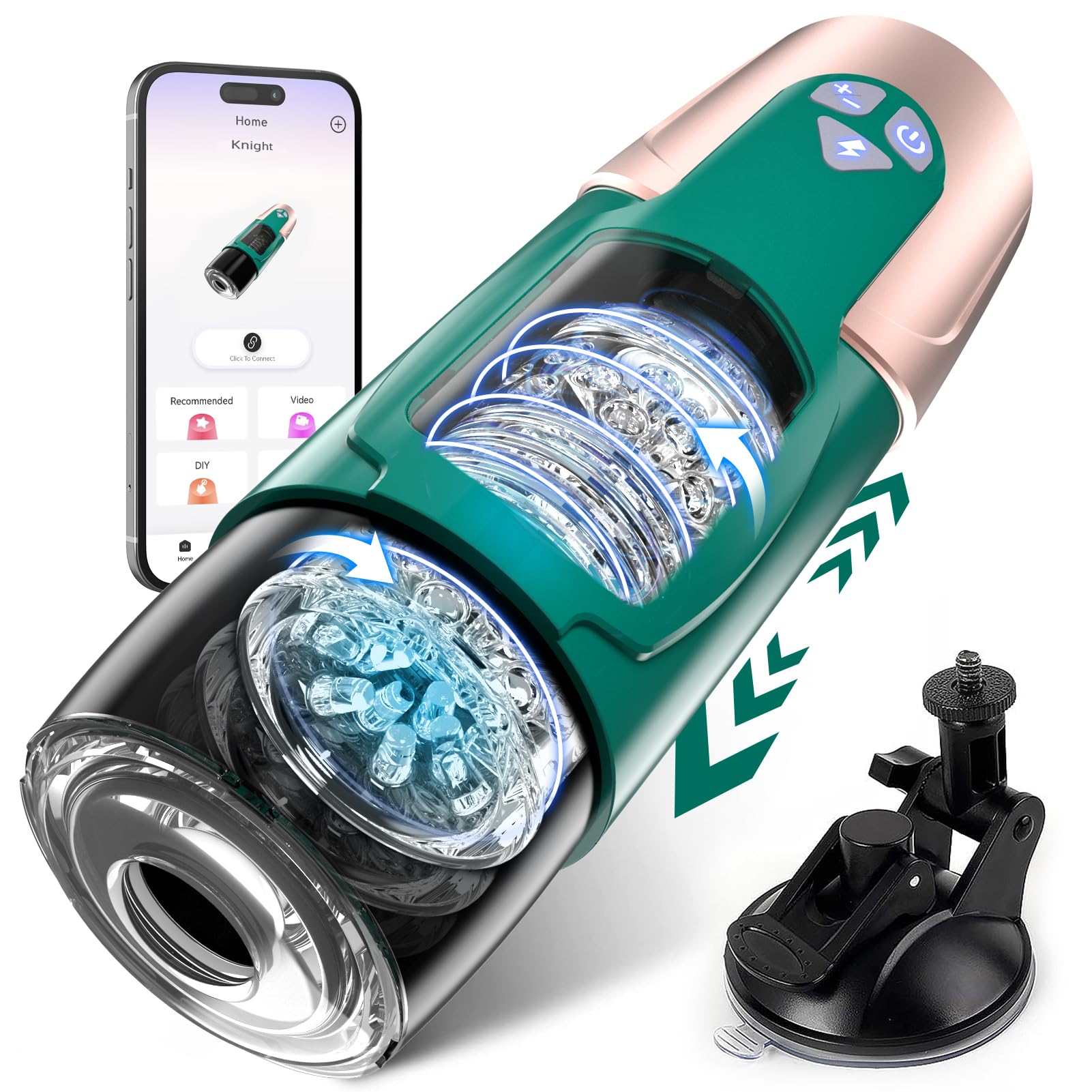Electric Male Masturbator with 7 Thrusting & Rotating Modes - Automatic Pocket Pussy for Men, Adult Sex Toy for Solo Play & Couples - Perfect for Discreet Pleasure at Home or Travel