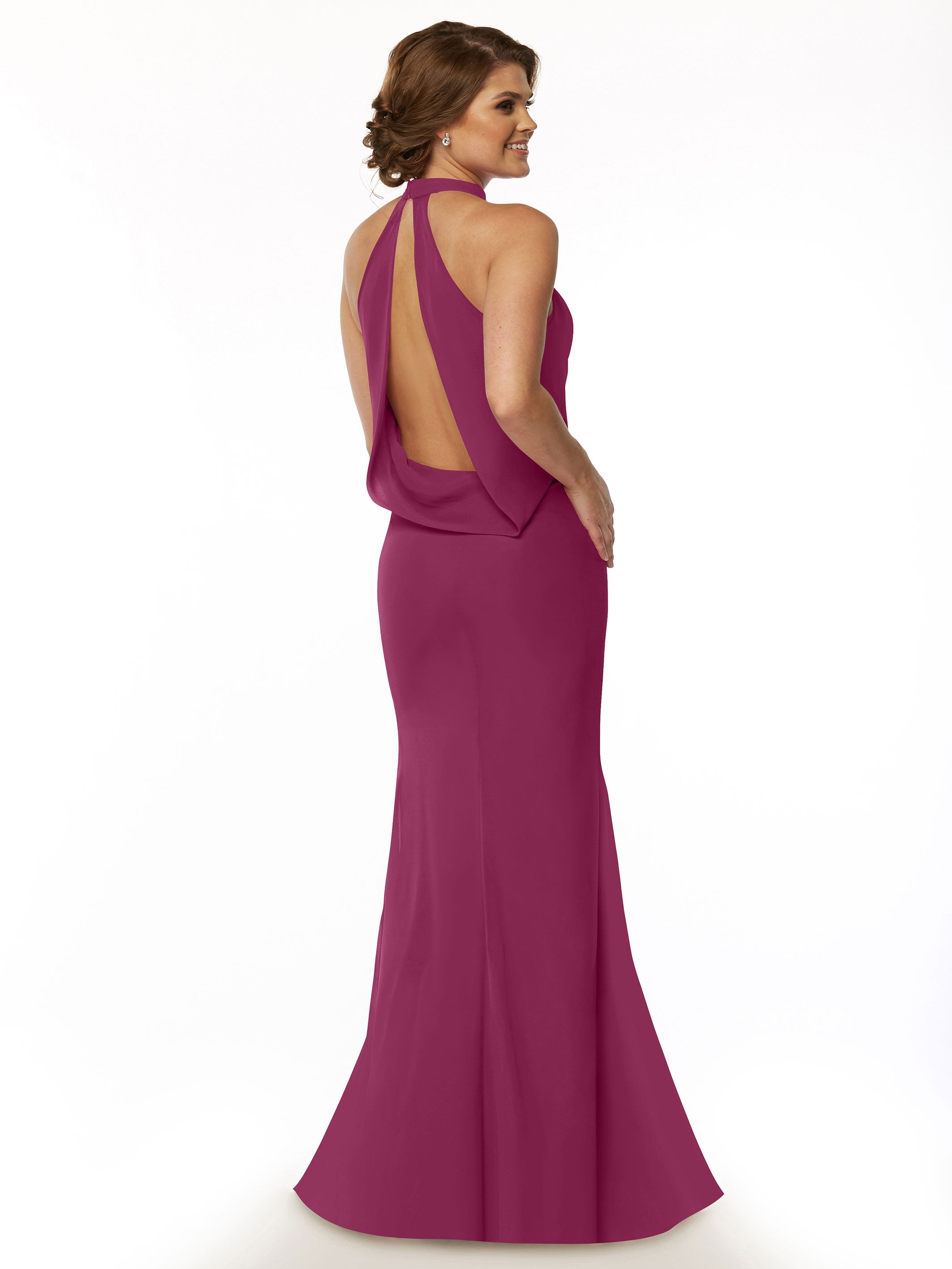 Elegant Mermaid Bridesmaid Dress with Halter Neckline - Perfect for Beach Weddings, Formal Events & Special Occasions